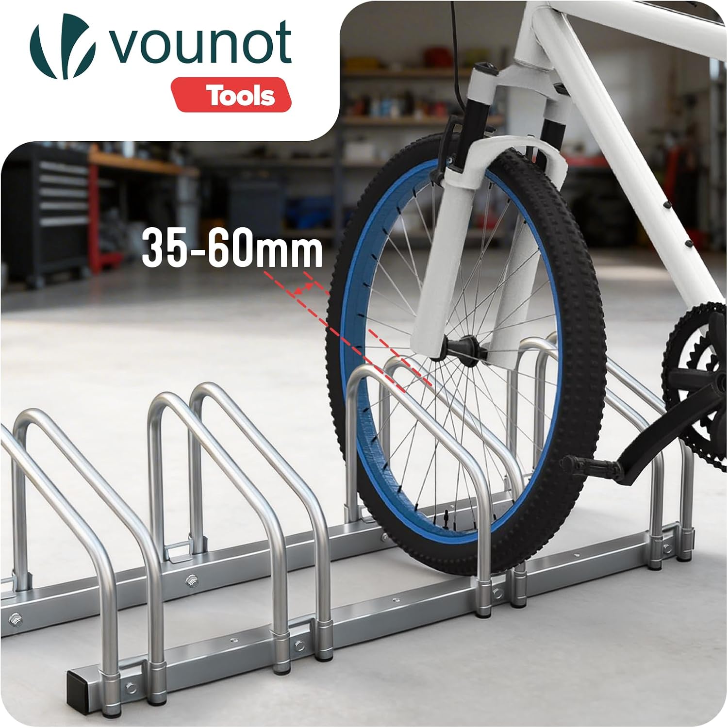  Vounot® Râtelier Vélo 4 Vélos Range Vélo Système Range Vélo Rangement Pour Vélo Support Pour Bicyclette Sol Ou Mural En Acier Revêtu Support De Rangement Vélo Jardin Ou Garage Râtelier Familial