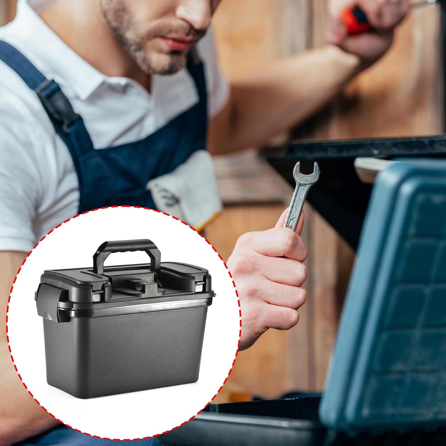  Mallette à Outils De Pêche Portable Et Résistante - Design Compact - Boîte à Outils Verrouillable Pour L'intérieur Et L'extérieur