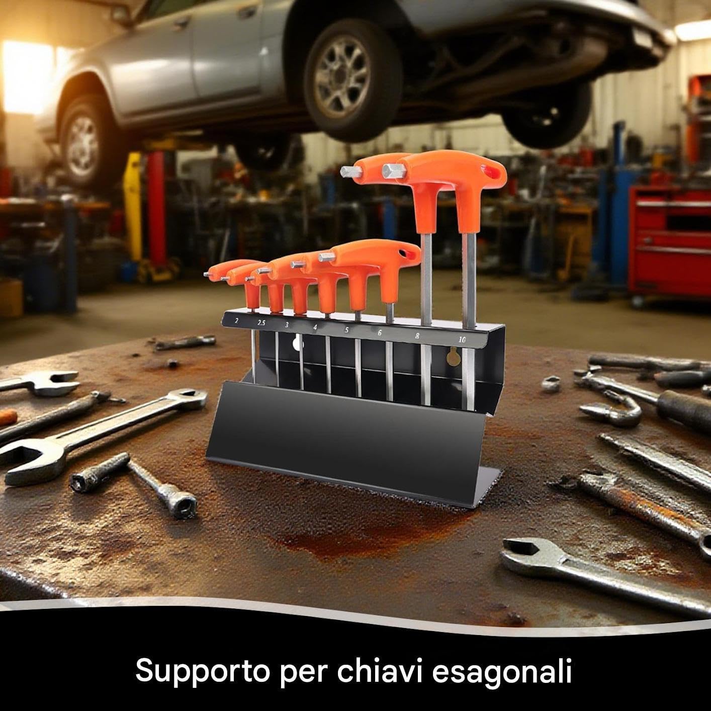 Genérico Generico Hexagonal Wrench Storage Rack Stainless Steel Tabletop Organizer, Multifunctional Tool Holder For Repair Shop, Garage, Workshop, Dorm, Living Room, Household Storage