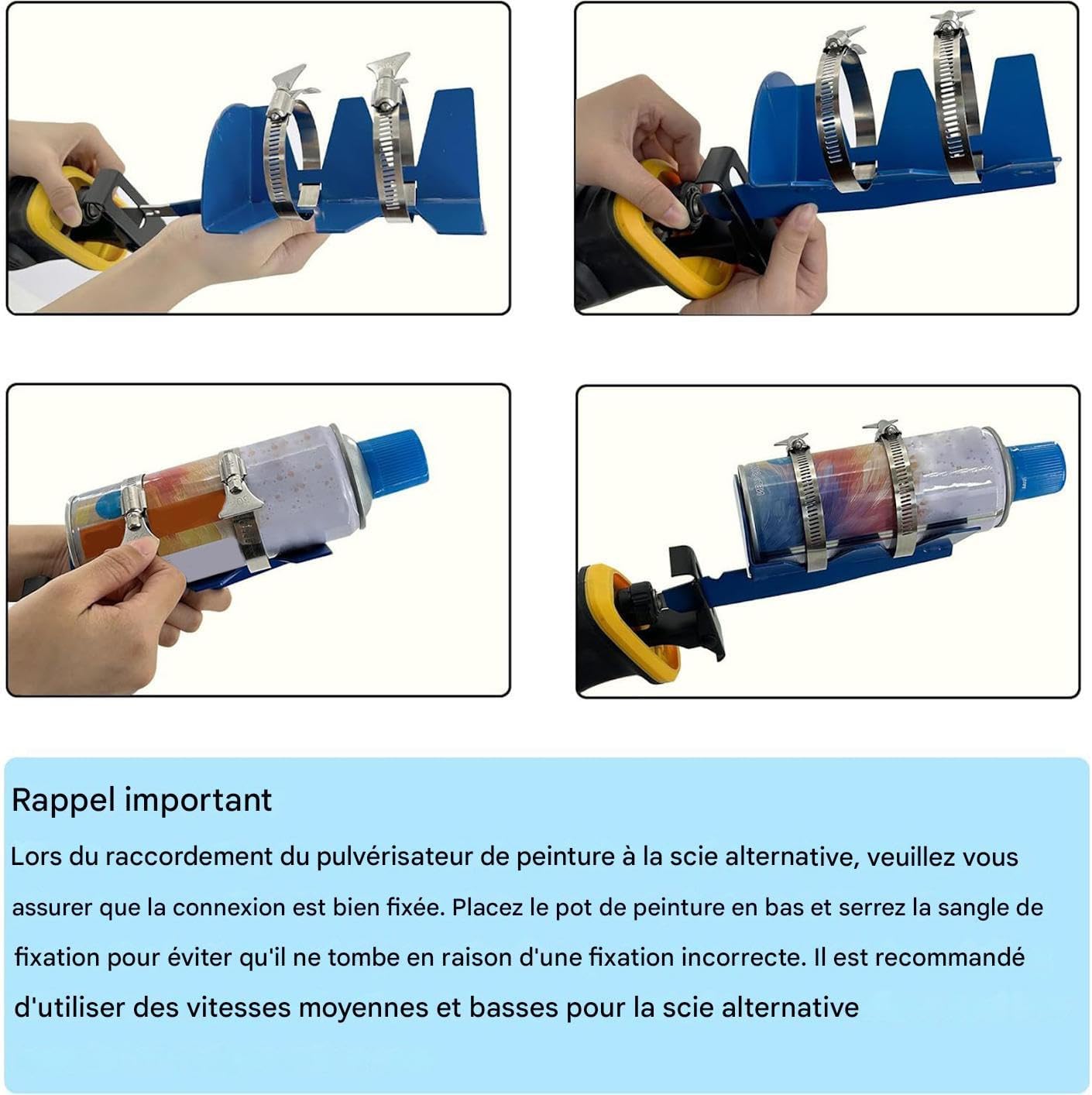  Secoueur Pour Bombes De Peinture Aérosol - Avec Courroies Double Fixées Acier Inoxydable Fournitures De Jardin,Outil Secoueur De Peinture - Pour Extérieur Intérieur Garage Camping-Car Maison Apparteme