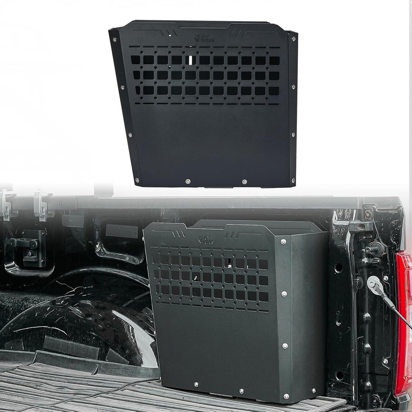  JOYTUTUS Rangement D'outils Pour Camion Robuste – Compatible Avec F150, F250, F350 (2015-2024) – Montage Latéral, Capacité De 57 L, Boîtes à Outils En Métal