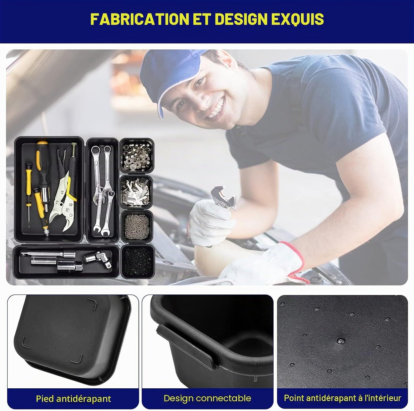  Boîte à Outils, Organisateur De Tiroir à Outils, Séparateur De Boîte à Outils, Organiseurs Et Rangement D'outils De Garage, Accessoires De Boîte à Outils Pour Armoire à Outils Roulante