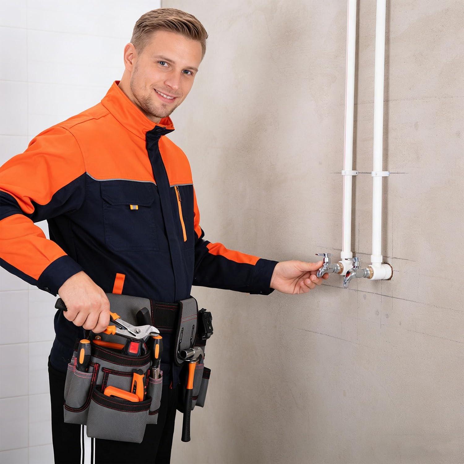  Sac à Outils Réglable Et Confortable - Multipoches De Rangement En Tissu 600D - Pour Les Travailleurs De La Construction De Jardin - Étanche
