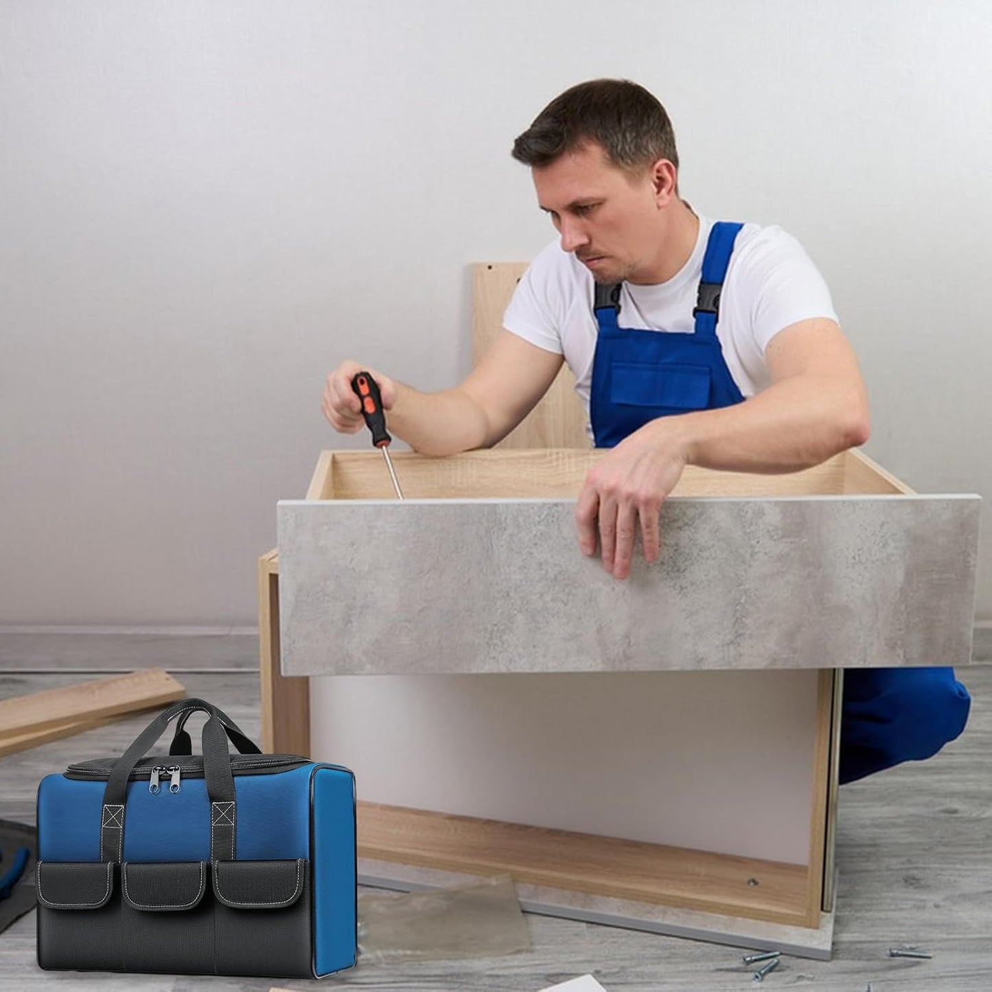 Sac à Outils De Construction Robuste | Grand Porte-outils D'électricien | Organisateur D'outils étanche | Fourre-tout à Outils, Sac Organisateur D'outils En Tissu Oxford, Organisateur De Rangement De