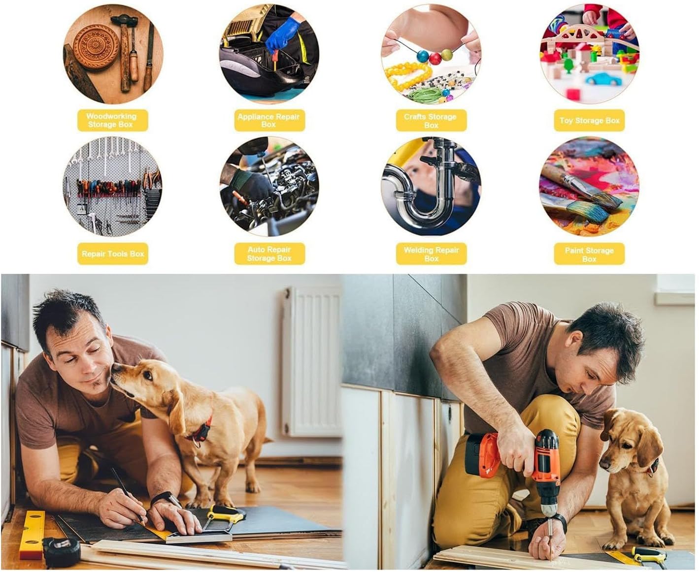 GENERIC Boîte à Outils, Organiseur Transparent à 34 Compartiments – Boîte à Outils Pour Petites Pièces, Boîte à Vis | Pour Atelier, Garage, Matériel De Maison, Boulons, écrous, Forets, Petites Pièces, Bijoux