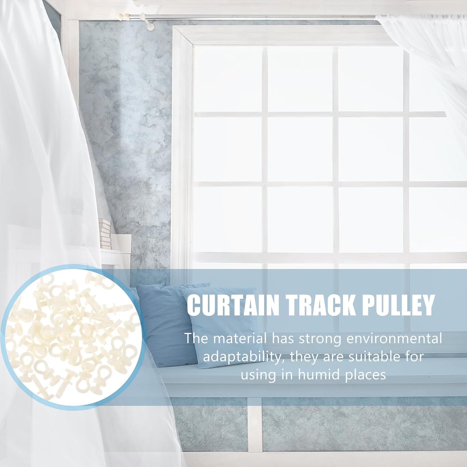  Angoily Lot De 100 Set De Poulies De Rideau En Plastique Beige Silencieuses Rouleaux Pour Rail De Rideau Accessoires De Quincaillerie Pour Fenêtres Adaptés à Usage Domestique Et