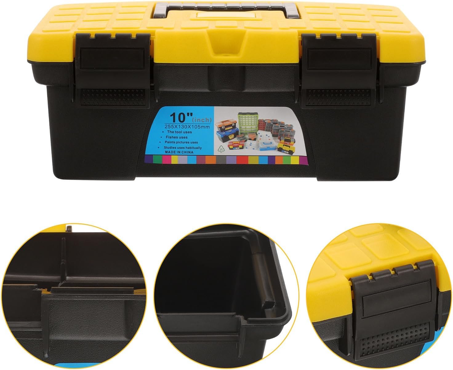  Healeved Boîte De Rangement Pour Outils De Voiture En Plastique Noir, Mallette Rigide à Grosse Capacité Pour Protection Et Organisation Lors De Réparations à Domicile