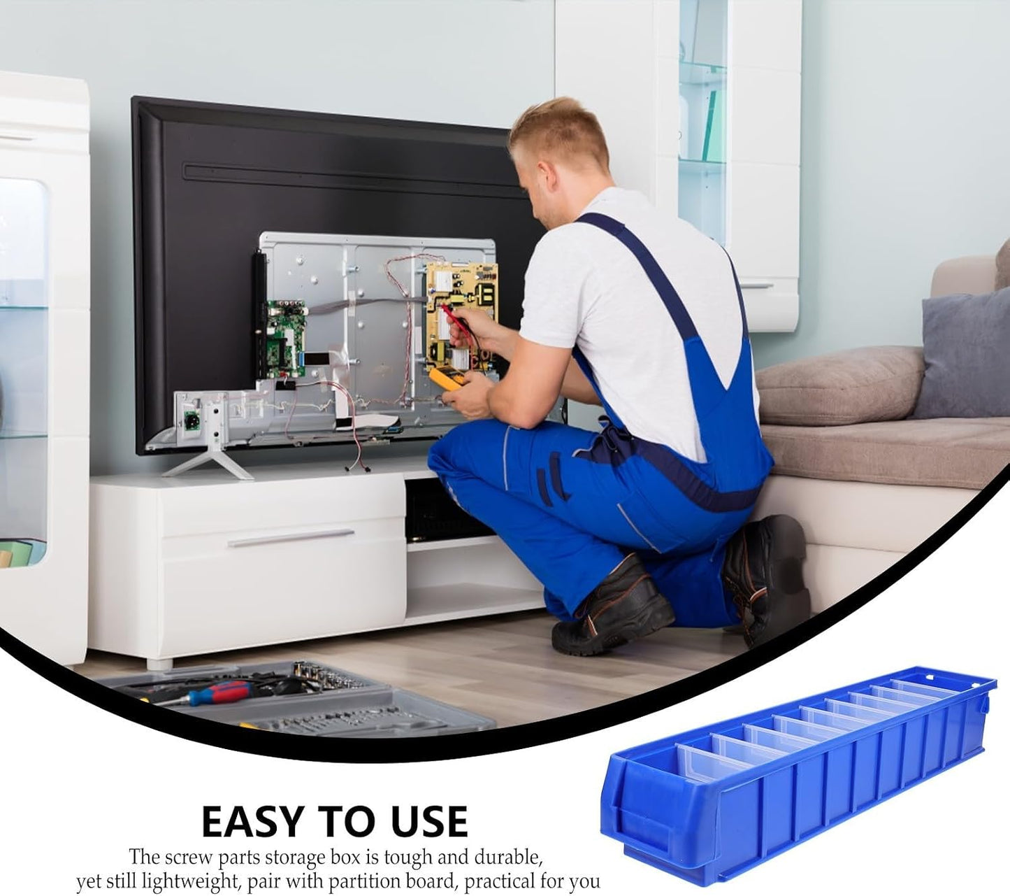  Ciieeo Boîte De Rangement Pour Vis En Polyéthylène Légère Compartiments Modulables, Pour Atelier Et Organisation Des Outils
