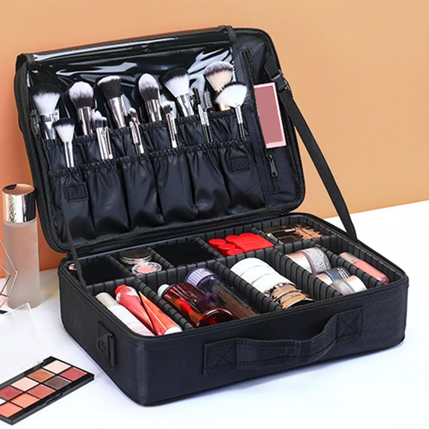  Organisateur De Rangement Sac à Main Outils Renforcé Poches Multiples En Toile Oxford Couture Robuste Fermeture Éclair Lisse Convient Pour Professionn, S 3 Couches