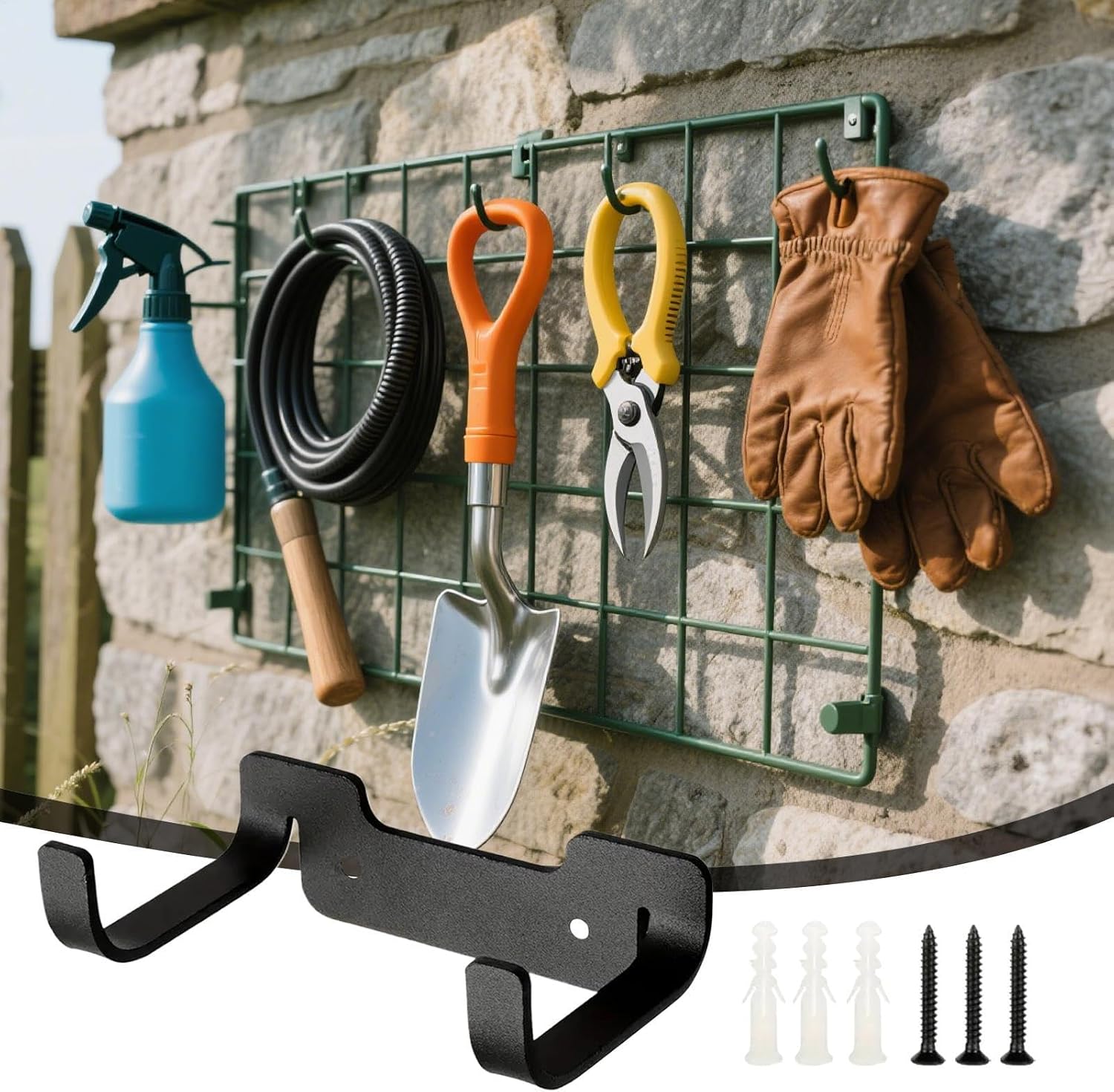  Crochets Garage Robustes,Porte-Ustensiles Jardin Et Utility - Système De Rangement Gain De Place Pour Placier Cave Buanderie Cuisine Jardin Organisation