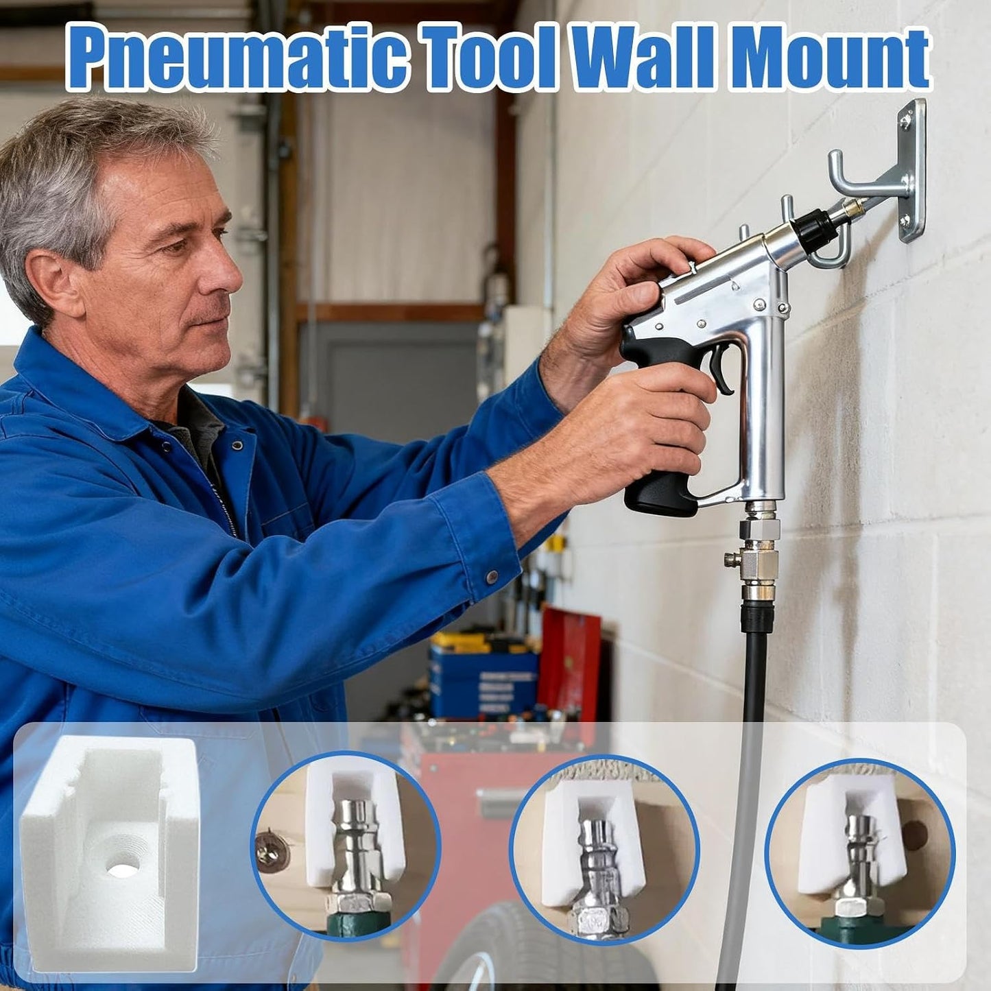GENERIC Organiseur à Outils Pneumatiques – Support D'outils Pour économiser De L'espace – Rangement D'outils Pneumatiques Pour Outils Pneumatiques – Support Mural Pour Atelier Industriel