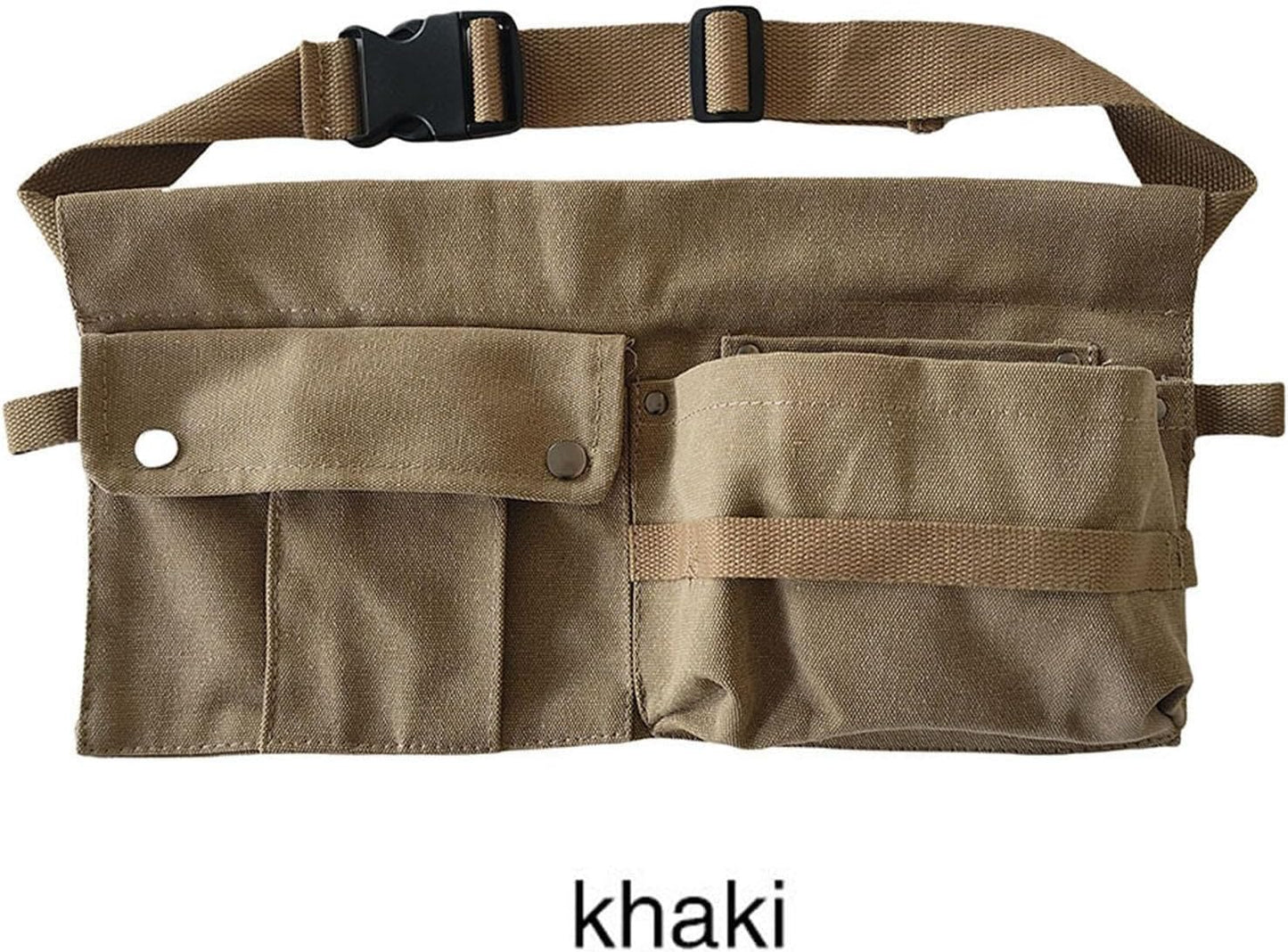 Generic Sac à Outils En Toile, Sac Multifonctionnel Pour Artisans Avec Plusieurs Compartiments Et Ceinture Ajustable, Idéal Pour Les électriciens Et Les Ouvri, Kaki