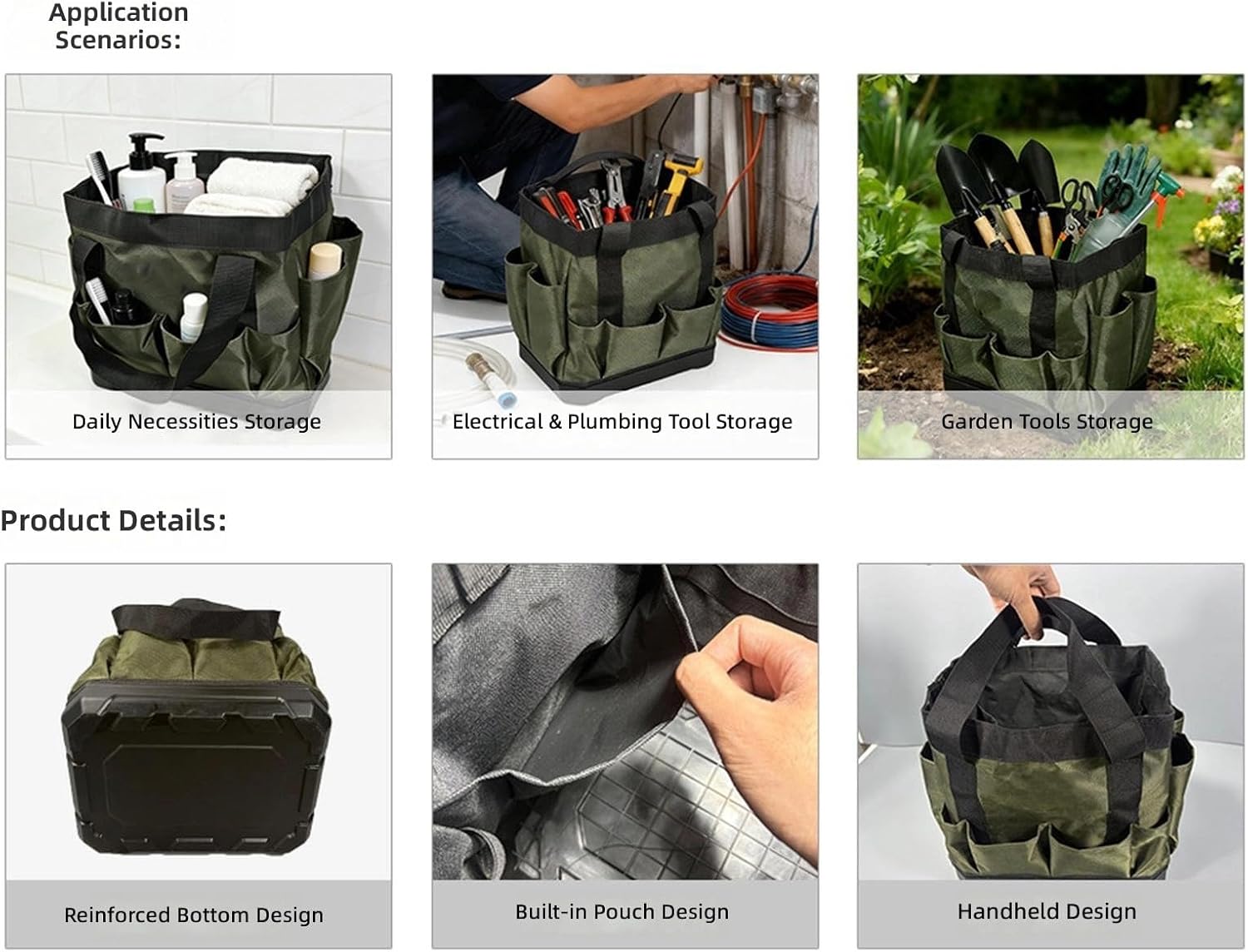 Outil Robuste Renforcé Avec Prise En Main Confortable Pour électricien équipement De Plein Air Sac De Rangement De Jardin Université Poignée Renforcée En Tissu