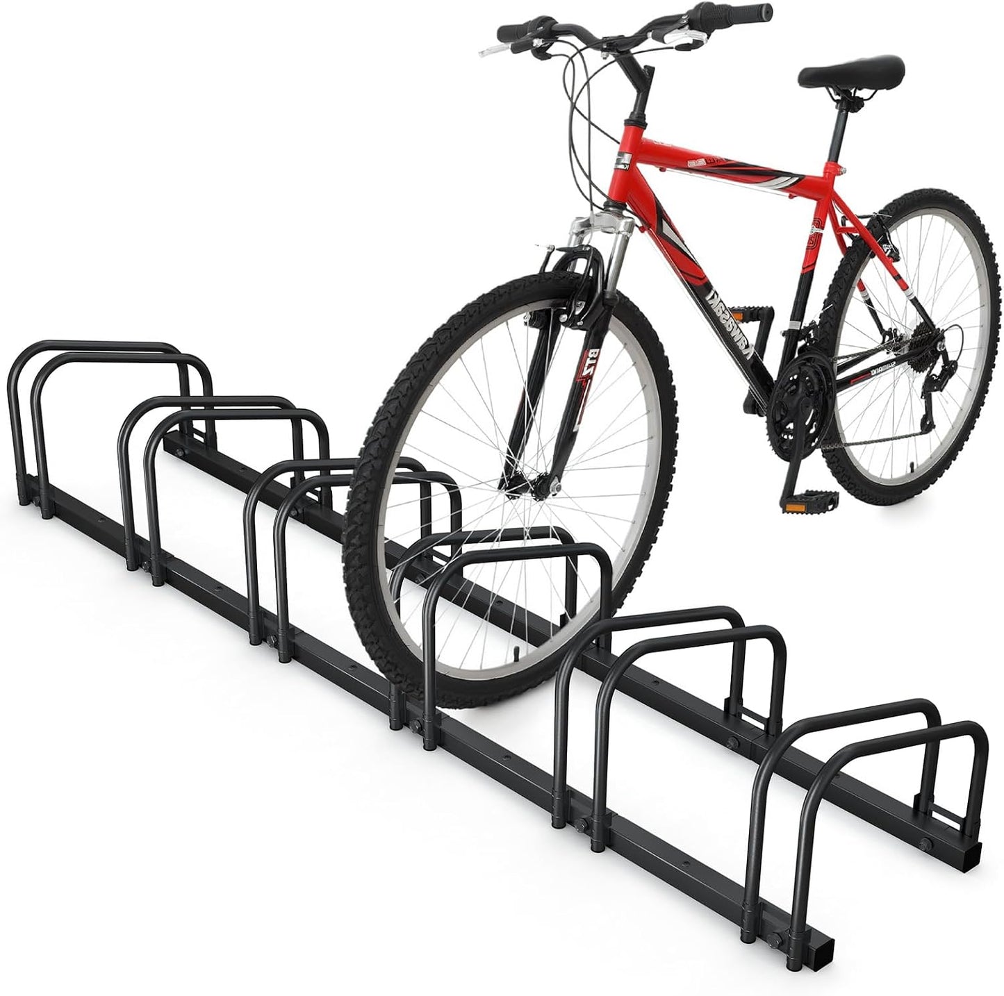  Vounot® Râtelier Vélo 4 Vélos Range Vélo Système Range Vélo Rangement Pour Vélo Support Pour Bicyclette Sol Ou Mural En Acier Revêtu Support De Rangement Vélo Jardin Ou Garage Râtelier Familial