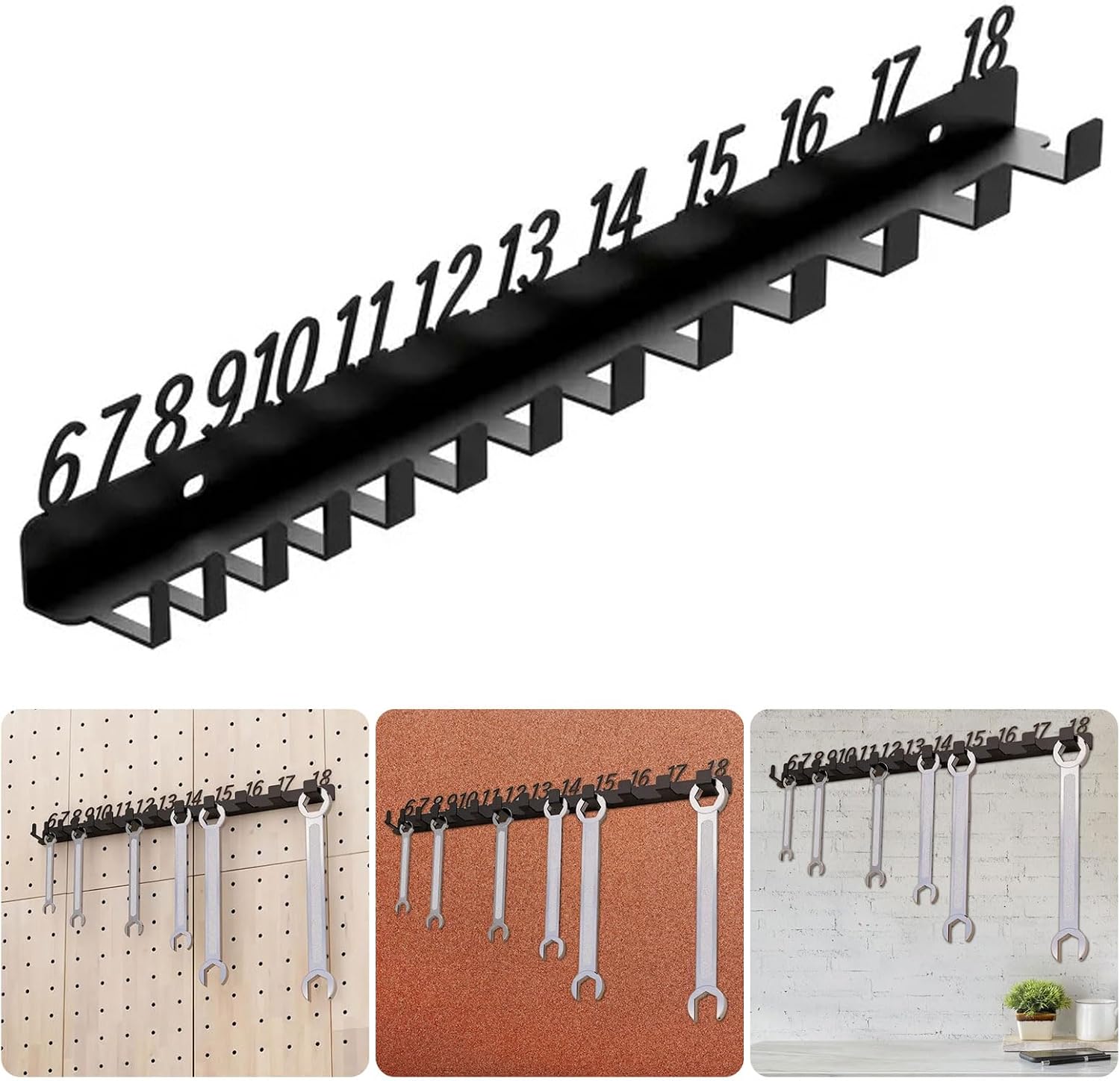  Support De Rangement Pour Clés De Garage, Emplacements Numérotés 6-18, 19-32, 6-32, Durables En Métal, Porte-outils, Emplacements Numérotés, Rangement De Vis