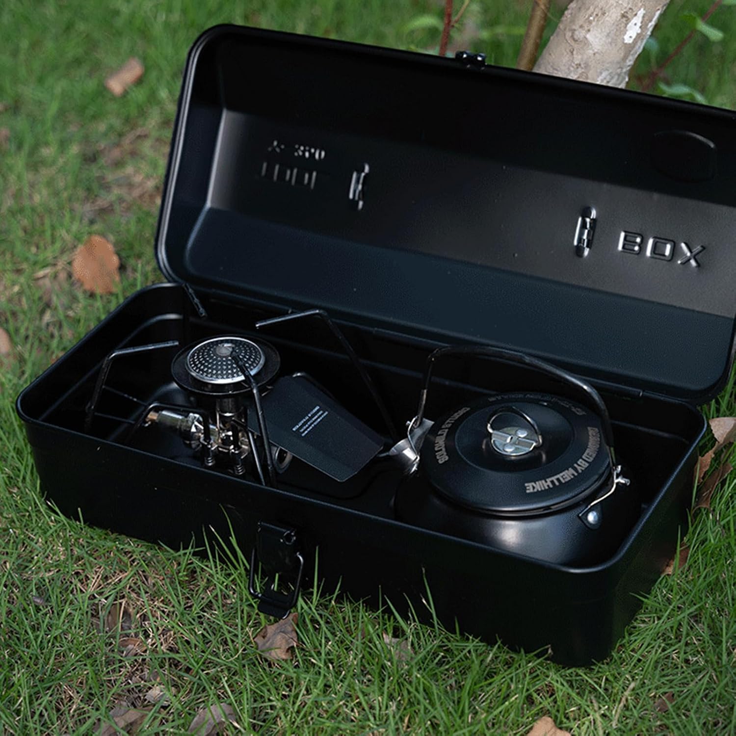  Boîte De Rangement En Métal Pour Outils De Camping - Convient Pour Le Camping - Avec Séparateurs Doublés En Feutre - Utilisation Intérieure Et Extérieure