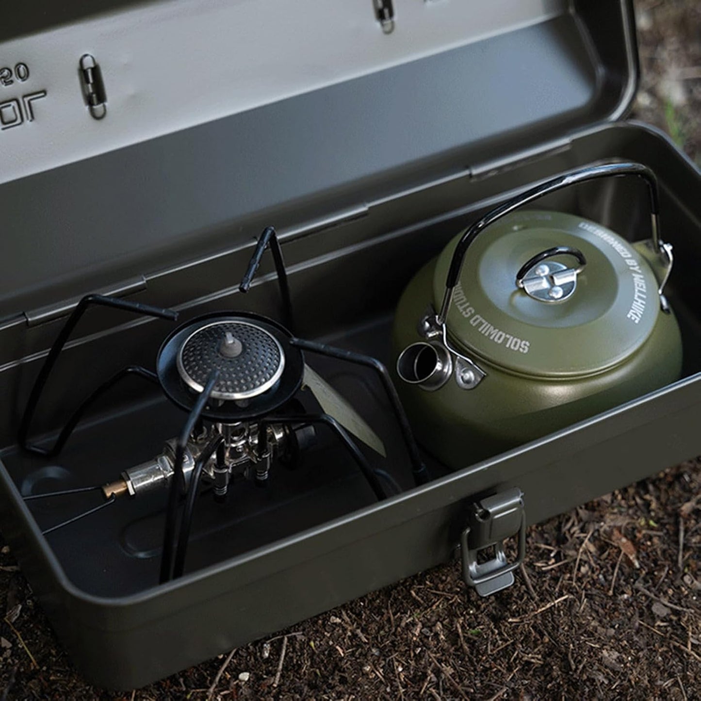  Boîte De Rangement En Métal Pour Outils De Camping - Convient Pour Le Camping - Avec Séparateurs Doublés En Feutre - Utilisation Intérieure Et Extérieure