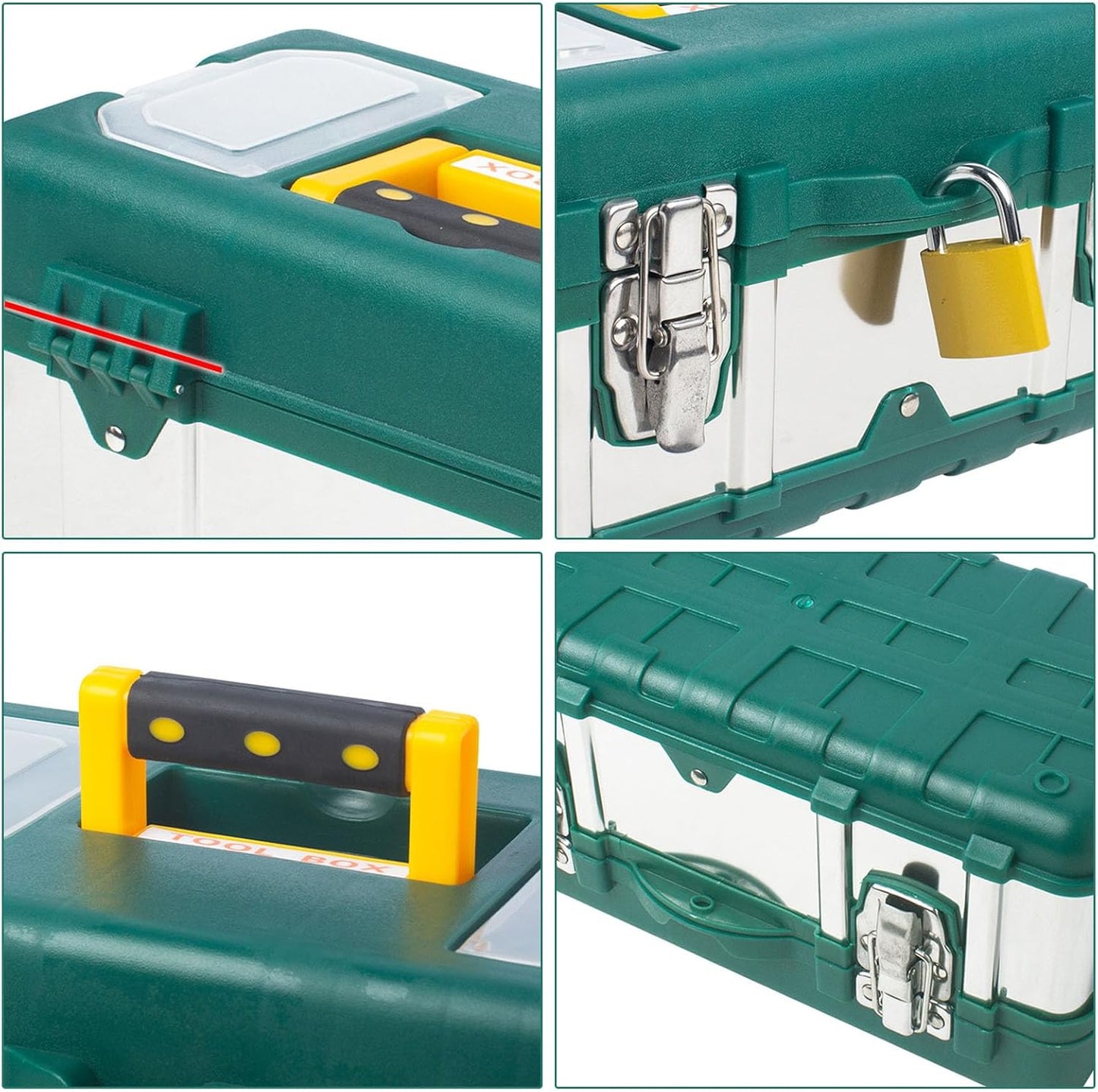  Ensemble Solide De Substances Composées Inoxydables Courbures Renforcées Pour Les Électriciens Boîte À Outils Renforcée Pour Le Travail En Extérieur