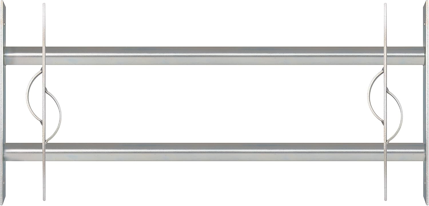  Alberts 563646 Secorino Style Window Grille | Sliding For External Windows | Burglar Protection Grille | Galvanised In Blue | 600 X 500-650 Mm