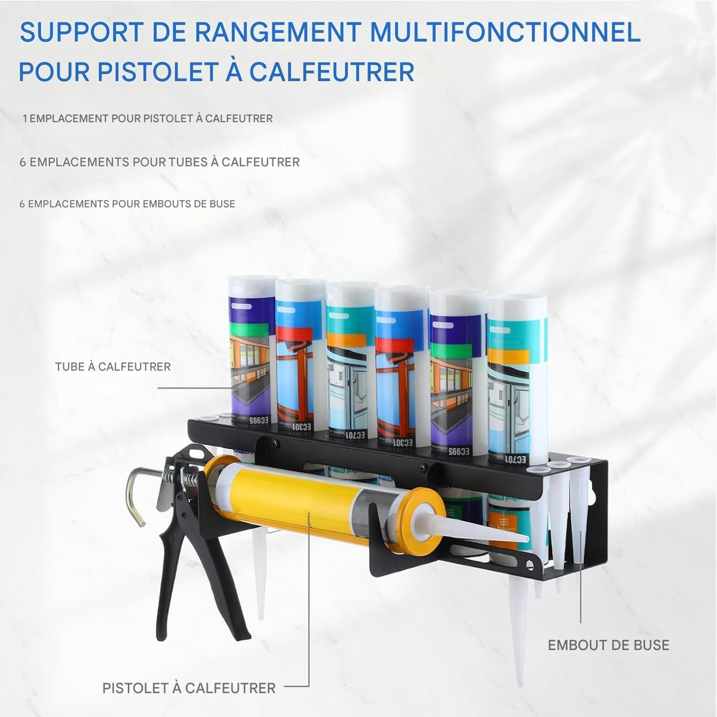  Organisateur Mural Pour Adhésifs En Tube,Organisateur Mural Pour Tubes De Mastic D'Atelier | Rangement Pour Outils De Professionnels En Rénovation Et Maintenance