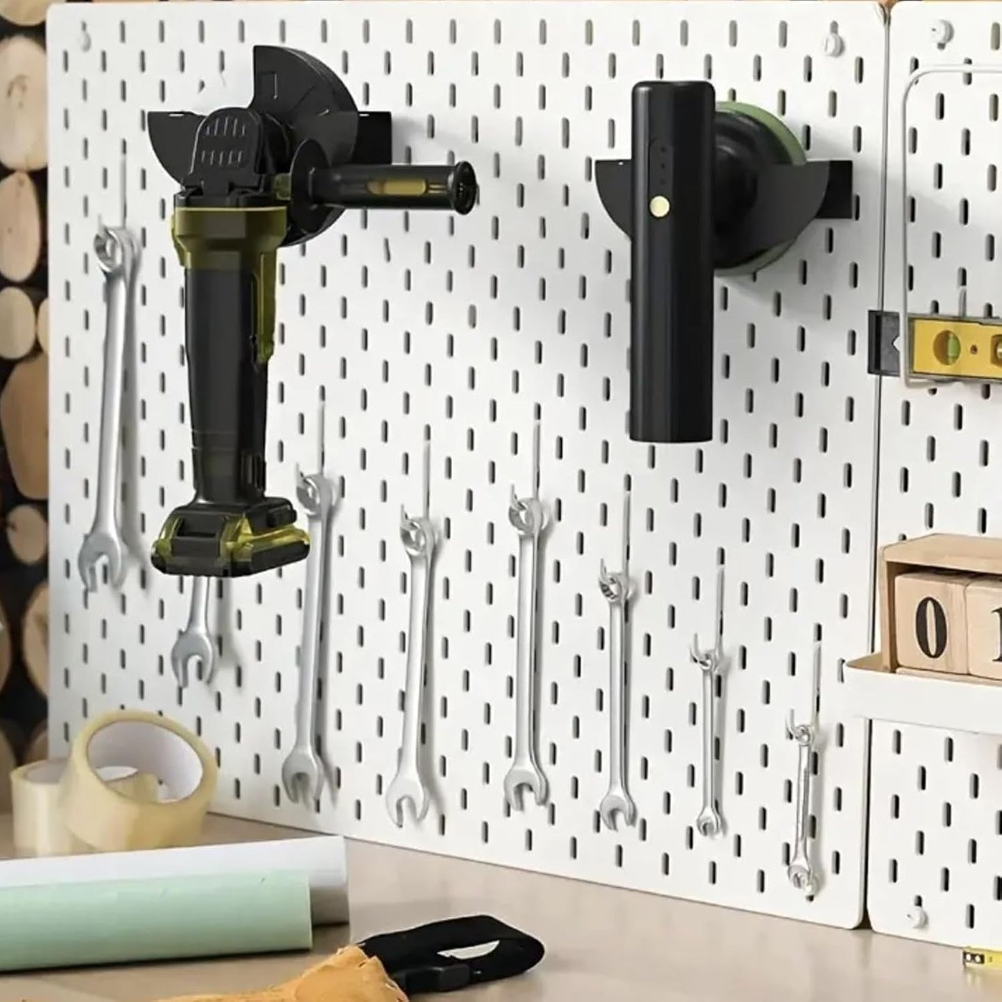  Étagère De Rangement Pour Outils, étagère électrique, Support Mural De Garage, Cadre Résistant à L'usure, Design De Fente Pour Meuleuse, Polisseuse, Station De Ponçage, 16,8 X 4,96 X 5,96 Cm