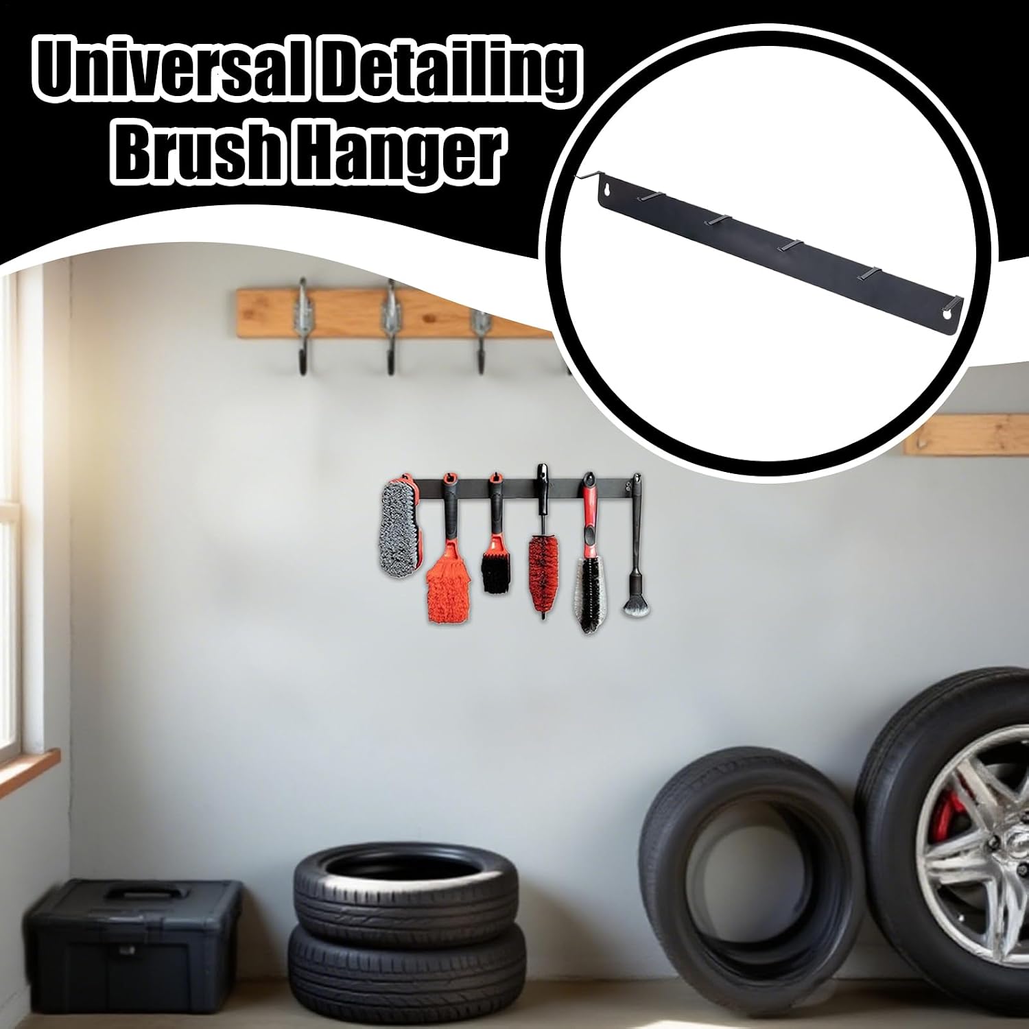  Organisateur De Brosses Détaillant - Organisateur De Détail Automatique Pour Le Garage | Brosse Murale Piège Avec Crochets En Fer, Porte-outil Lourd Pour L'atelier Intérieur, Les Fournitures De Nettoy