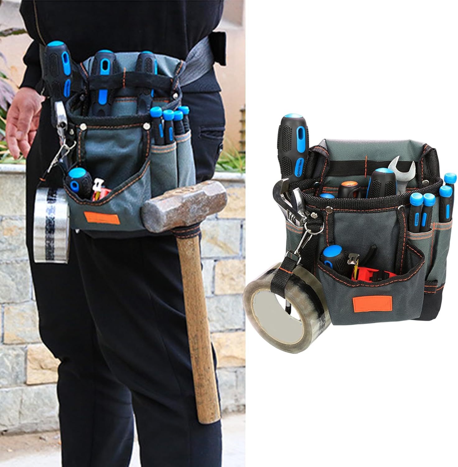  Sac Banane Multifonctionnel, Poches à Outils, Sac En Tissu Oxford, Organisateurs De Maintenance, Sacs Hanches, Porte-ceinture, Ceinture Réglable En Tissu Oxford, Plusieurs Poches Pour Une Efficacité