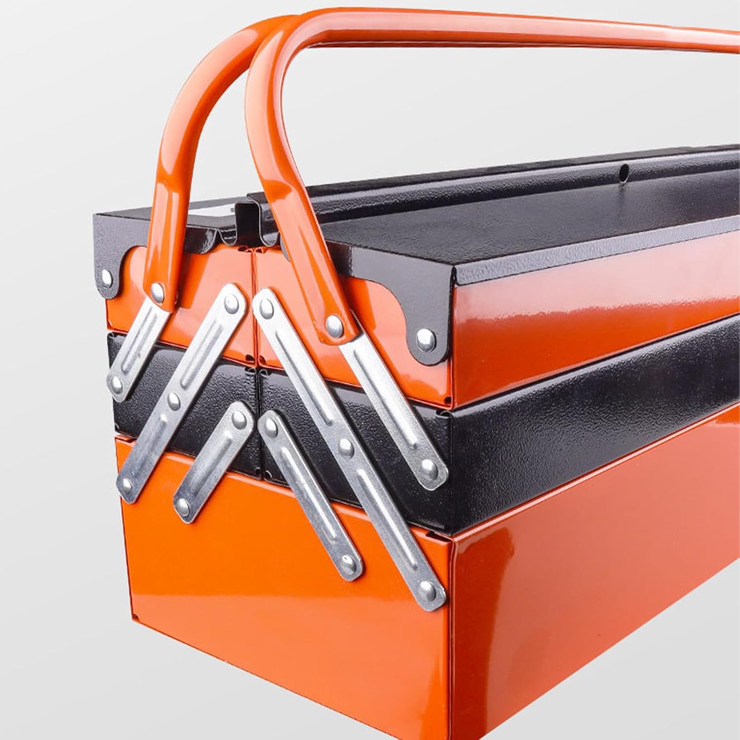  Boîte à Outils, Boîte à Outils Pliable, Corps Pliable Résistant à La Rouille, Système De Compartiments à Plusieurs Niveaux, Solution D'organisation Pour Bureaux, Garage Et Projets Domestiques