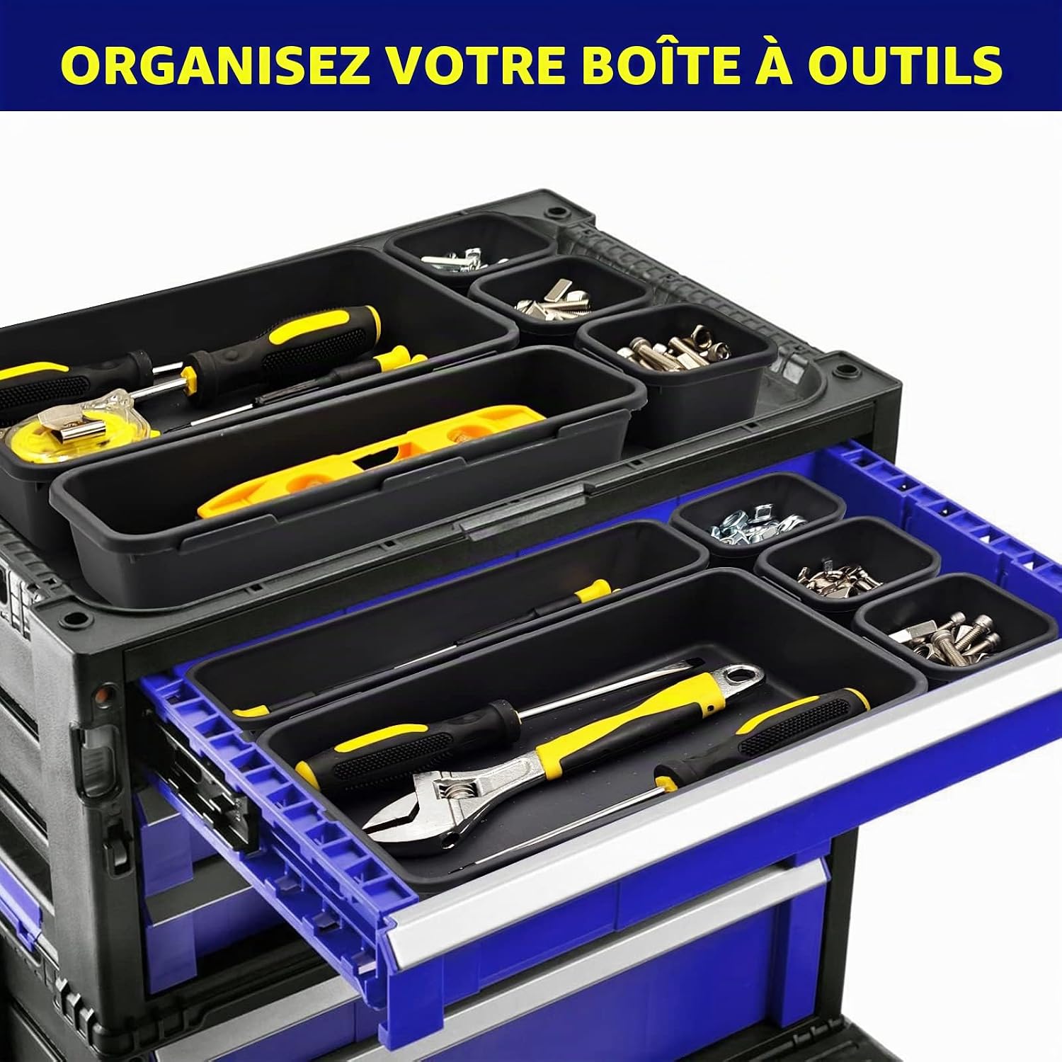  Boîte à Outils, Organisateur De Tiroir à Outils, Séparateur De Boîte à Outils, Organiseurs Et Rangement D'outils De Garage, Accessoires De Boîte à Outils Pour Armoire à Outils Roulante