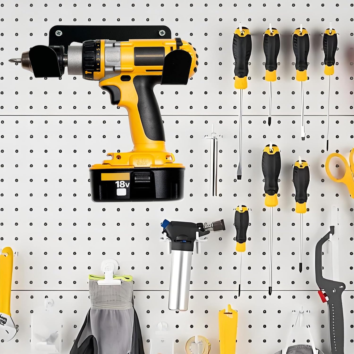  Générique Porte-Perceuse Mural | Porte-Outils Sans Fil Monté Au Mur | Rangement Robust Pour Abri Atelier Chantier Camion Utilitaire Garage Maison Atelier Solutions Stockage