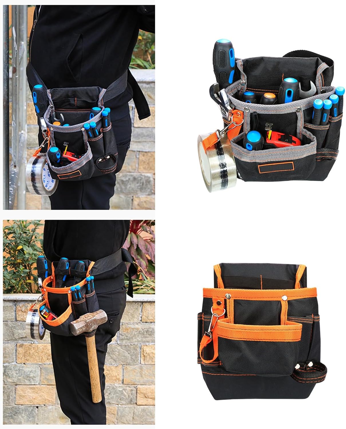  Sac Banane Multifonctionnel, Poches à Outils, Sac En Tissu Oxford, Organisateurs De Maintenance, Sacs Hanches, Porte-ceinture, Ceinture Réglable En Tissu Oxford, Plusieurs Poches Pour Une Efficacité