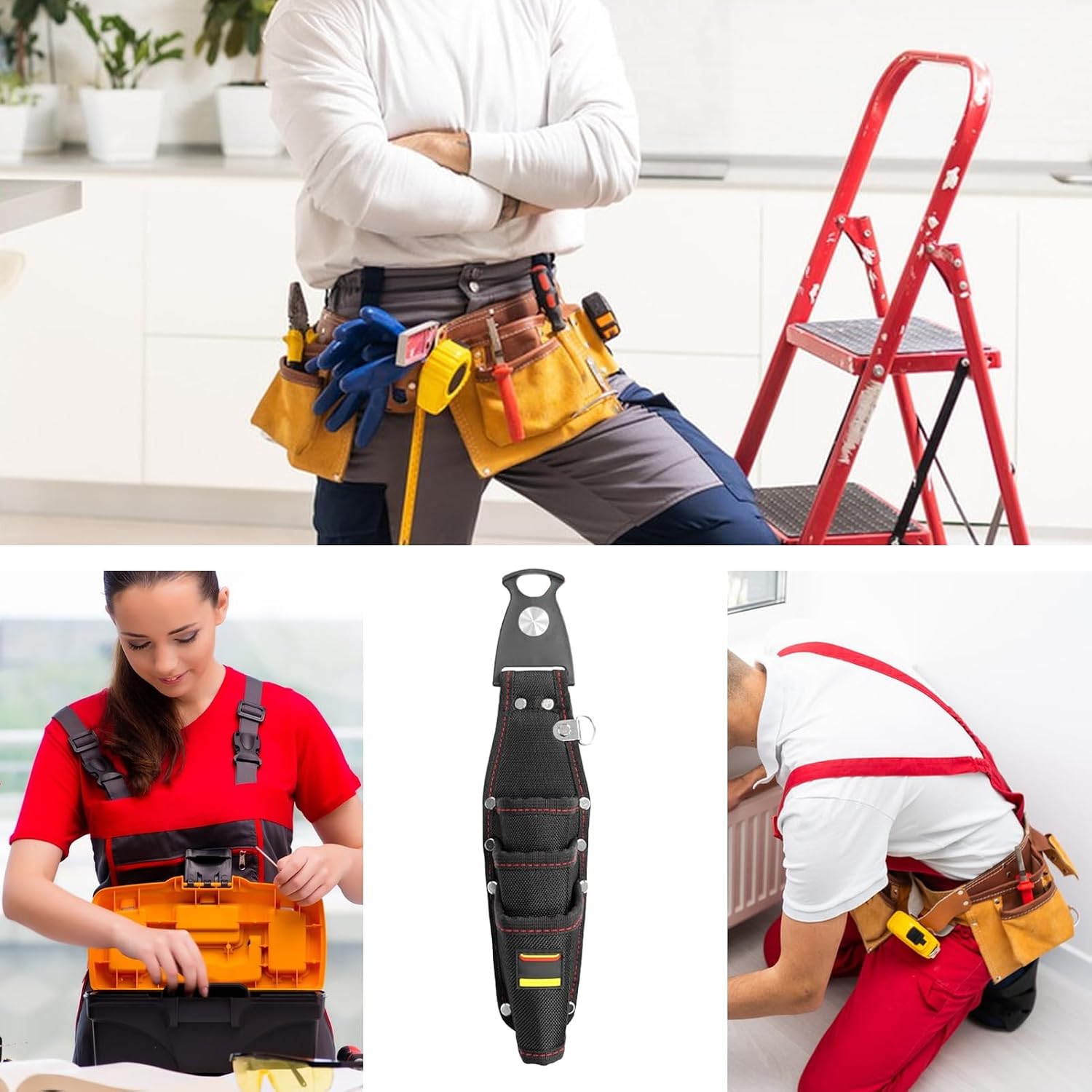 GENERIC Pochette De Travail, Organiseur De Poche Imperméable Pour Charpentier, Petit Porte-outils Résistant à L'usure, Sac Utilitaire Compact Pour Homme, Femme, Menuiserie, électricien, Plomberie, Jardinage