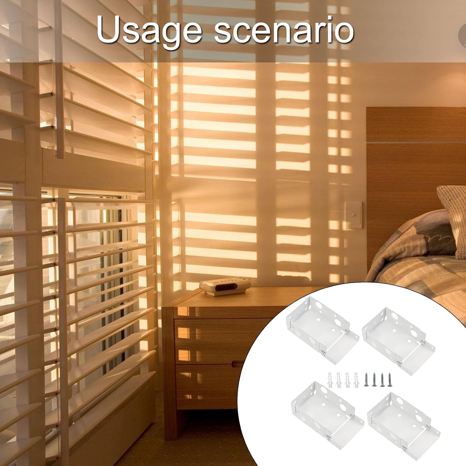  Supports De Traitements De Fenêtre Blancs 4 Pièces, Matériel De Rideau De Fenêtre Pour Une Installation Facile Et Une Durabilité Stable, Supports De De Stores Enrouleurs