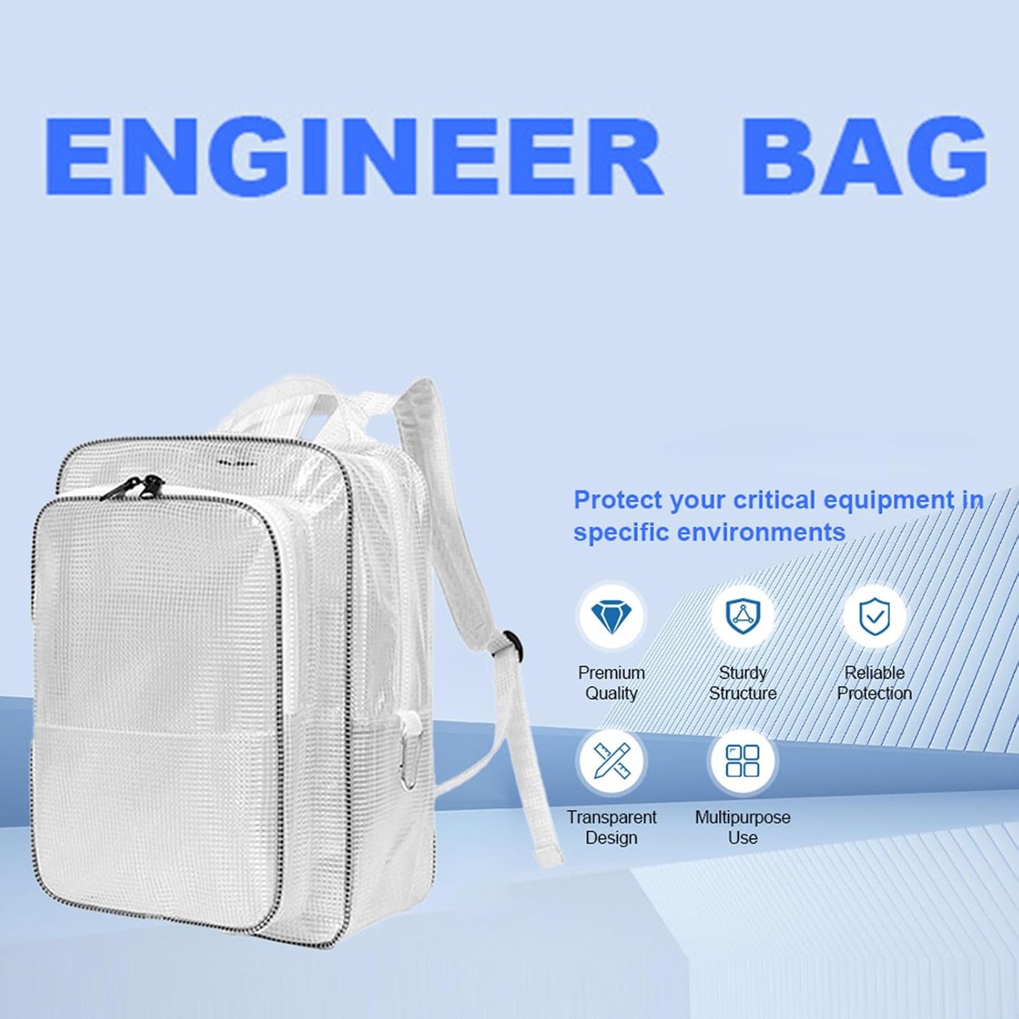  Sac à Dos Anti-électrostatique En PVC Pour Applications De Salle Blanche Sac à Outils Pour Salle Blanche C Sac à Outils Pour Ingénieurs De Travail Sac Transparent