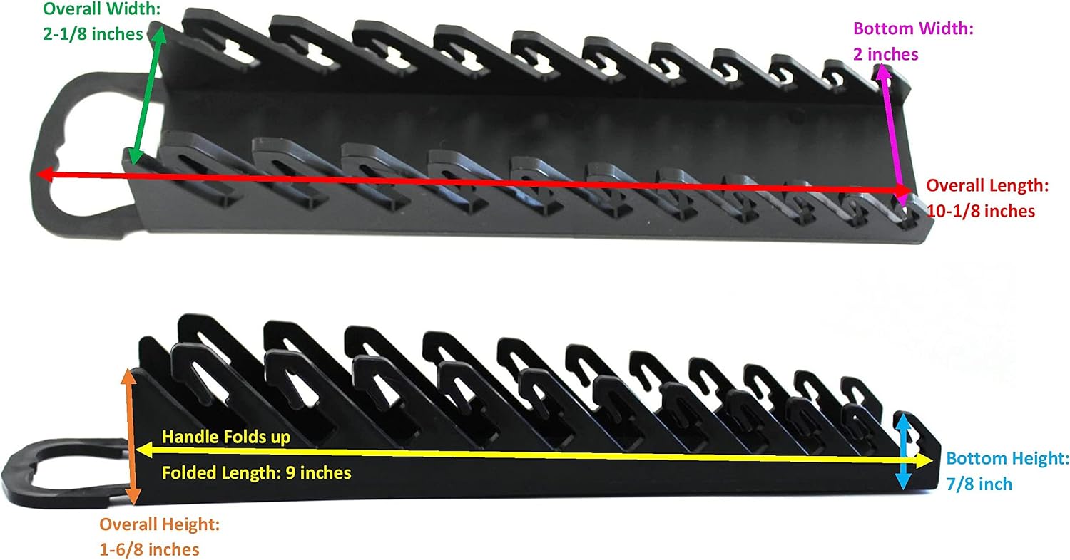  JSP Manufacturing Kit De Rangement Pour Clés à 11 Outils Pour Clés à Molette Ou à Ligne (kit De 4 Pièces, Noir Et Rouge)