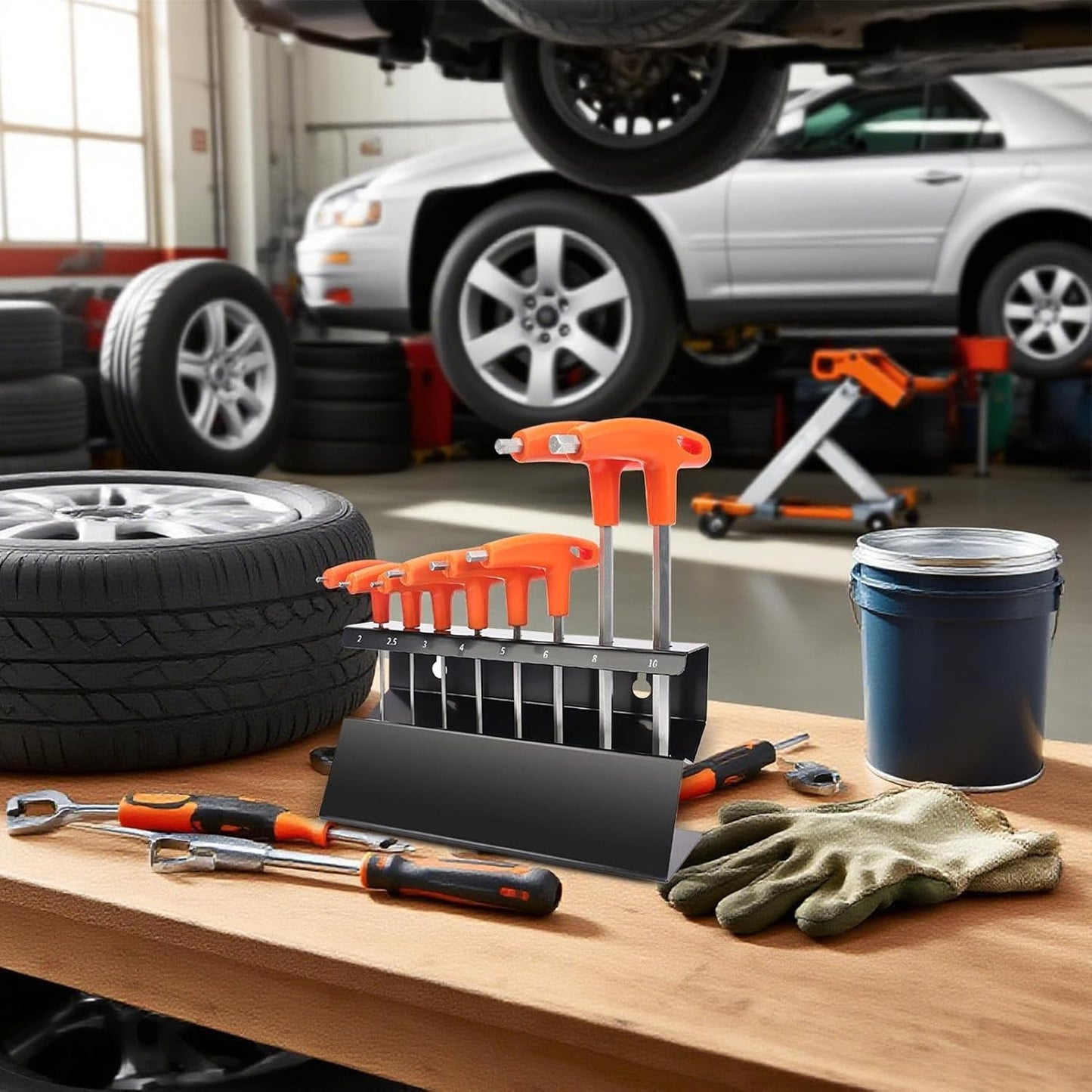 Genérico Generico Hexagonal Wrench Storage Rack Stainless Steel Tabletop Organizer, Multifunctional Tool Holder For Repair Shop, Garage, Workshop, Dorm, Living Room, Household Storage