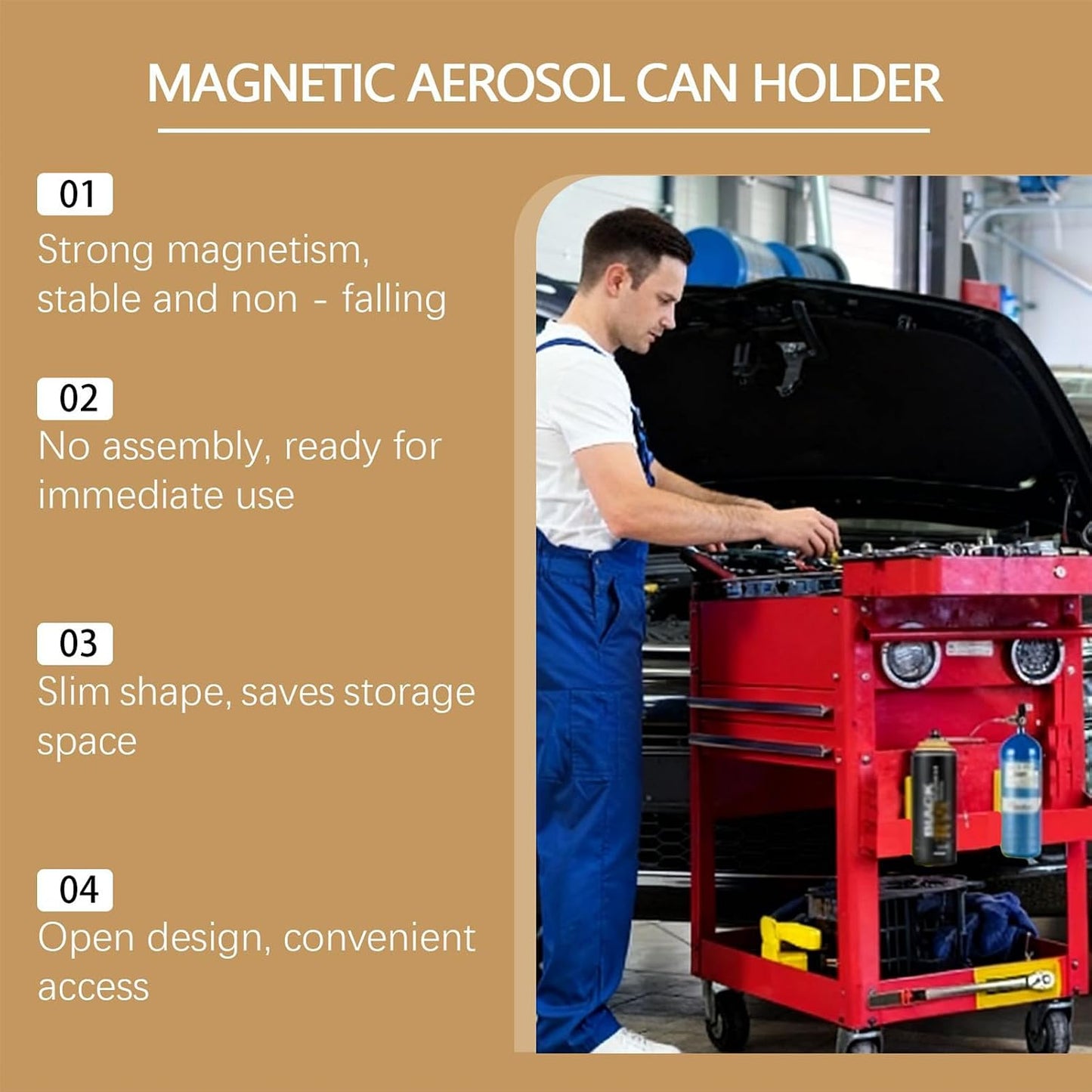 GENERIC Support Magnétique Pour Bombe Aérosol – Support Mural Magnétique | Organisateur De Peinture Et De Flacon Pulvérisateur Pour La Maison, Le Garage, L'atelier, Le Rangement D'outils Pour Garde-manger