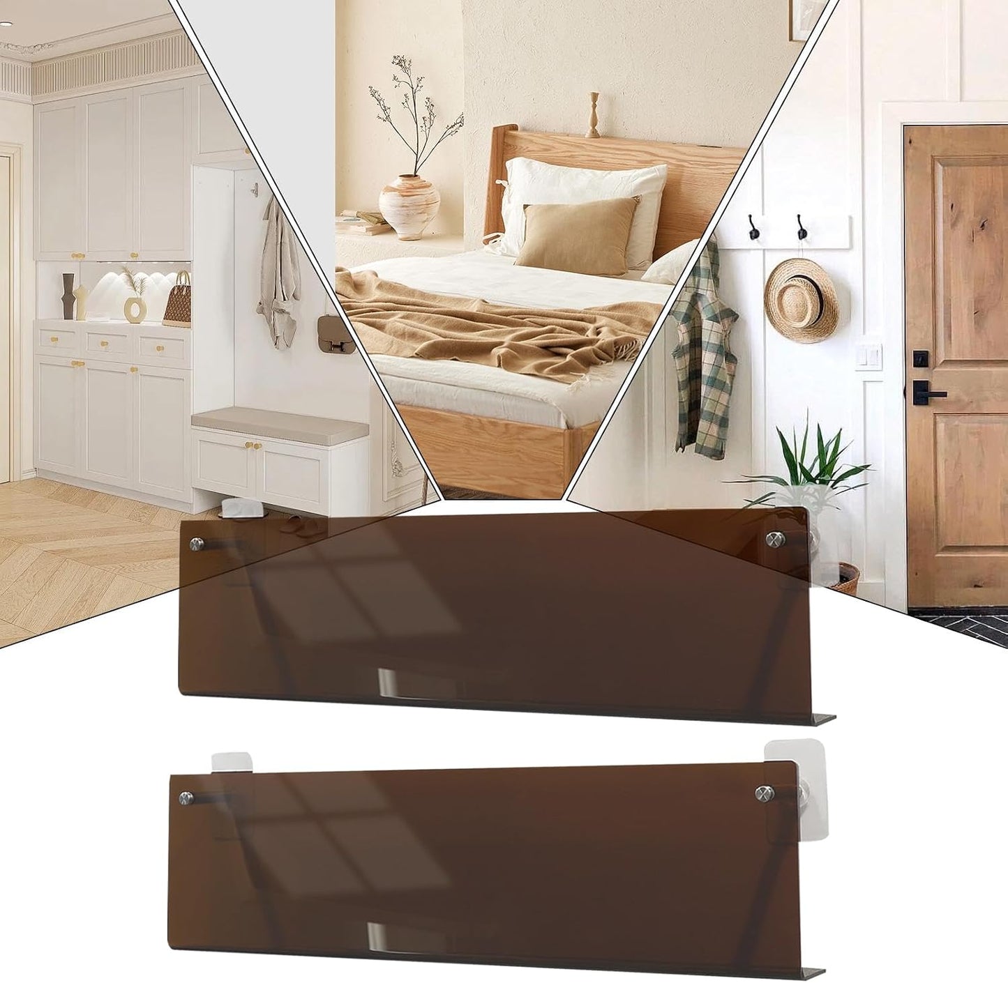  Generisch Support De Rangement Pour Plaques | Montage Mural En Acrylique Transparent, 2 Pièces, Sans Perçage, Pour Adolescents, Adultes, Amateurs De Musique, Salon