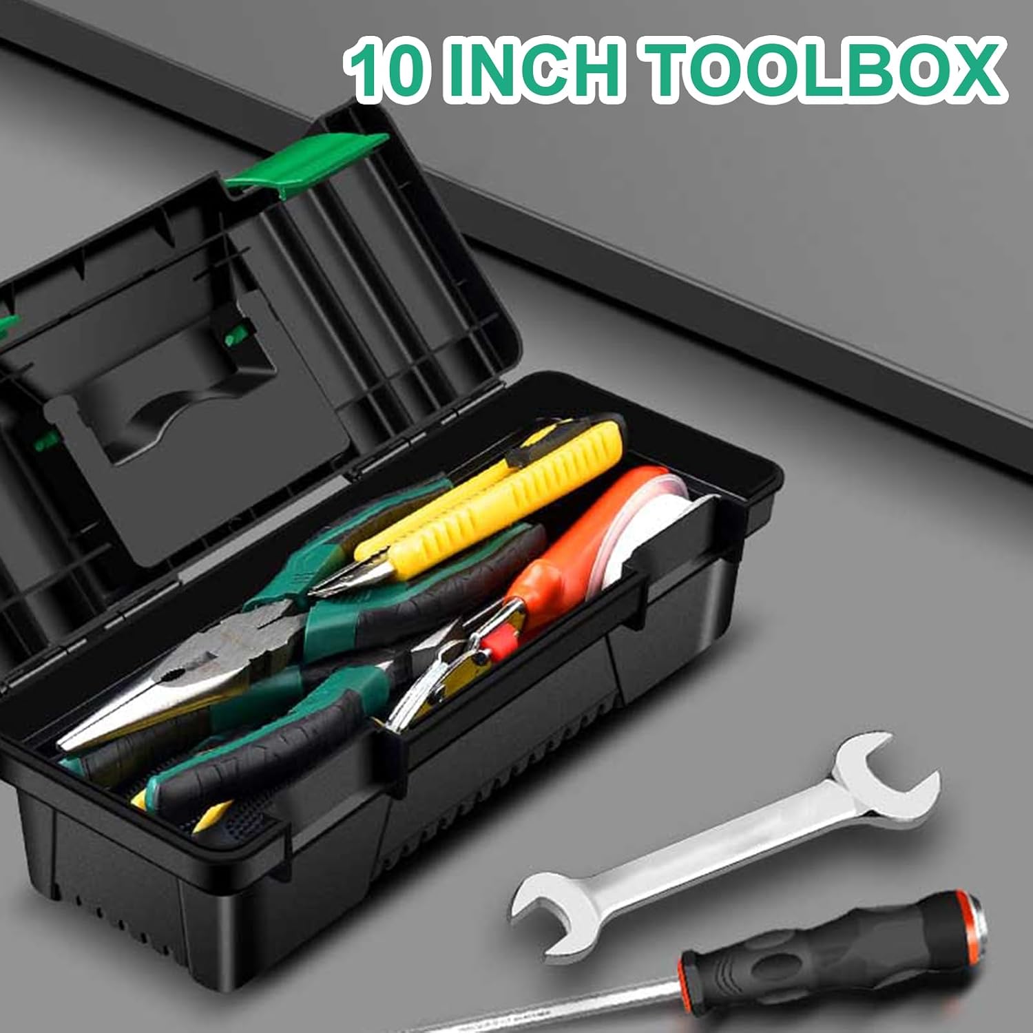  Boîte à Outils De 25,4 Cm Pour Travaux Manuels, Grande Boîte à Outils Avec Poignée