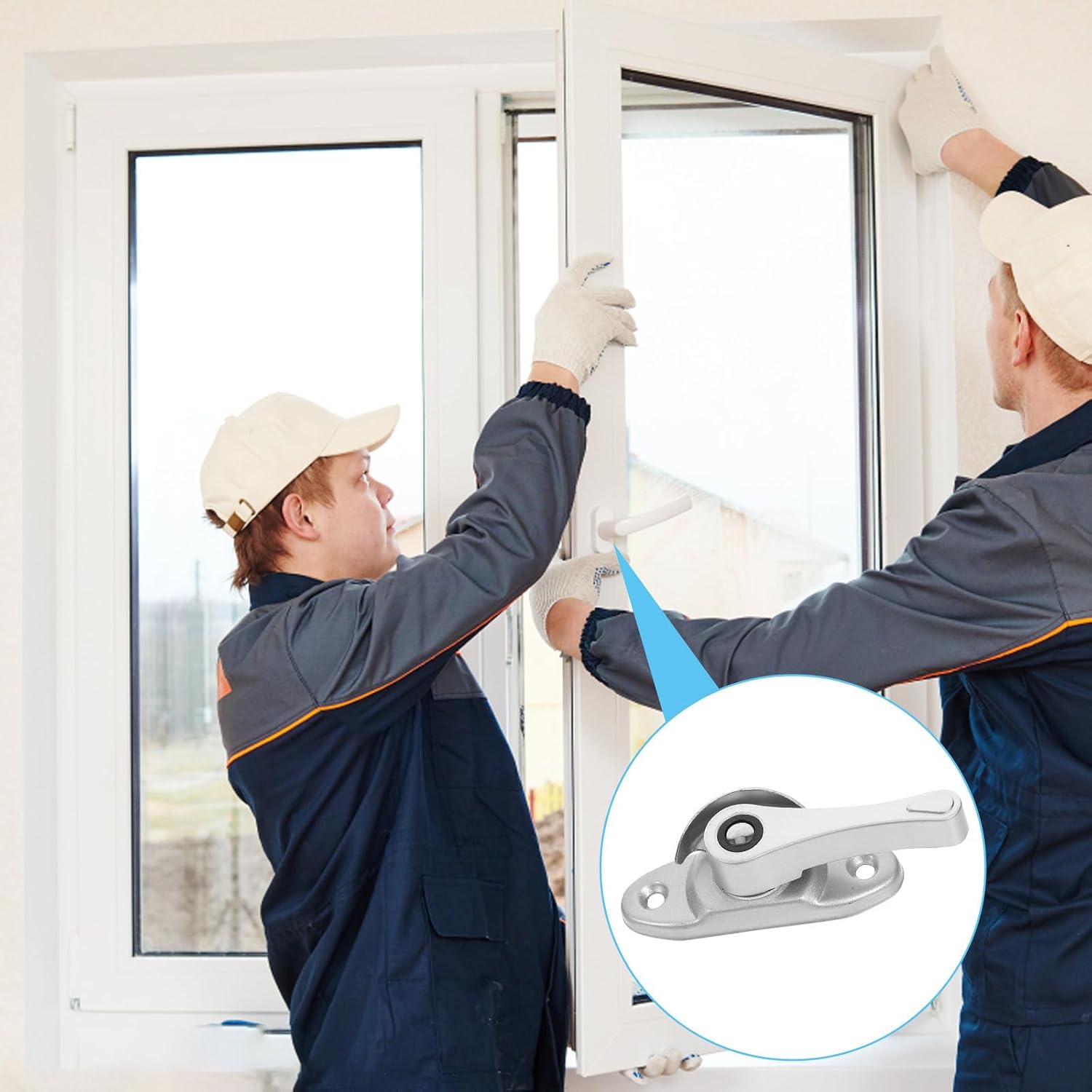  Ciieeo Ensembles De Verrous En Pvc Pour Fenêtre Coulissante Lot De 2 Argenté, Surface Lisse, Garantissant Sécurité Et Intimité Pour Maison Cuisine