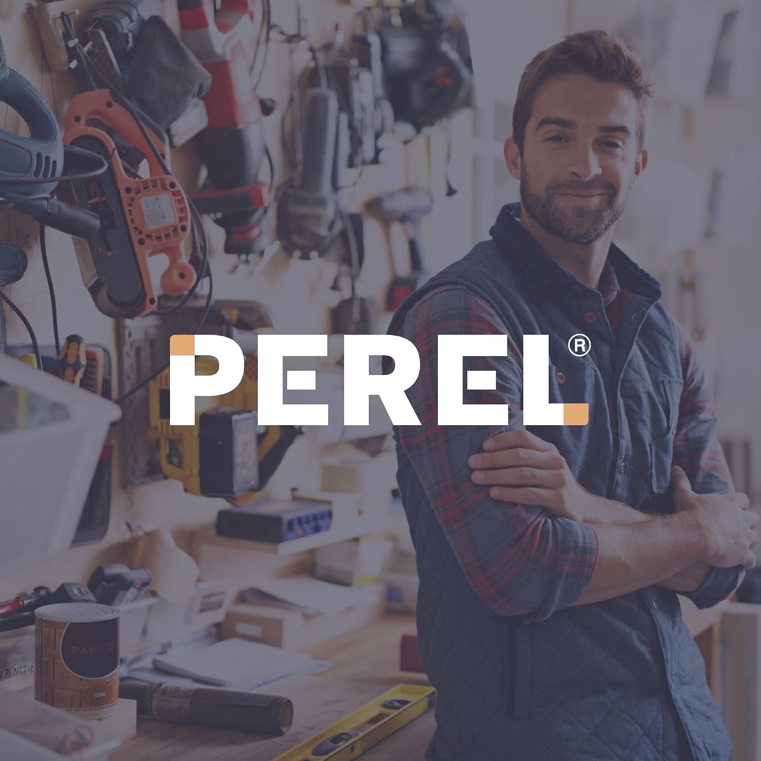  Perel Coffret De Rangement Multifonctionnel, Boite À Outils, Boite De Rangement Vide, Caisse Outil Plastique, Portable, Avec 4 Boîtes Amovibles, Noir/orange, 340 X 272 X 341 Mm