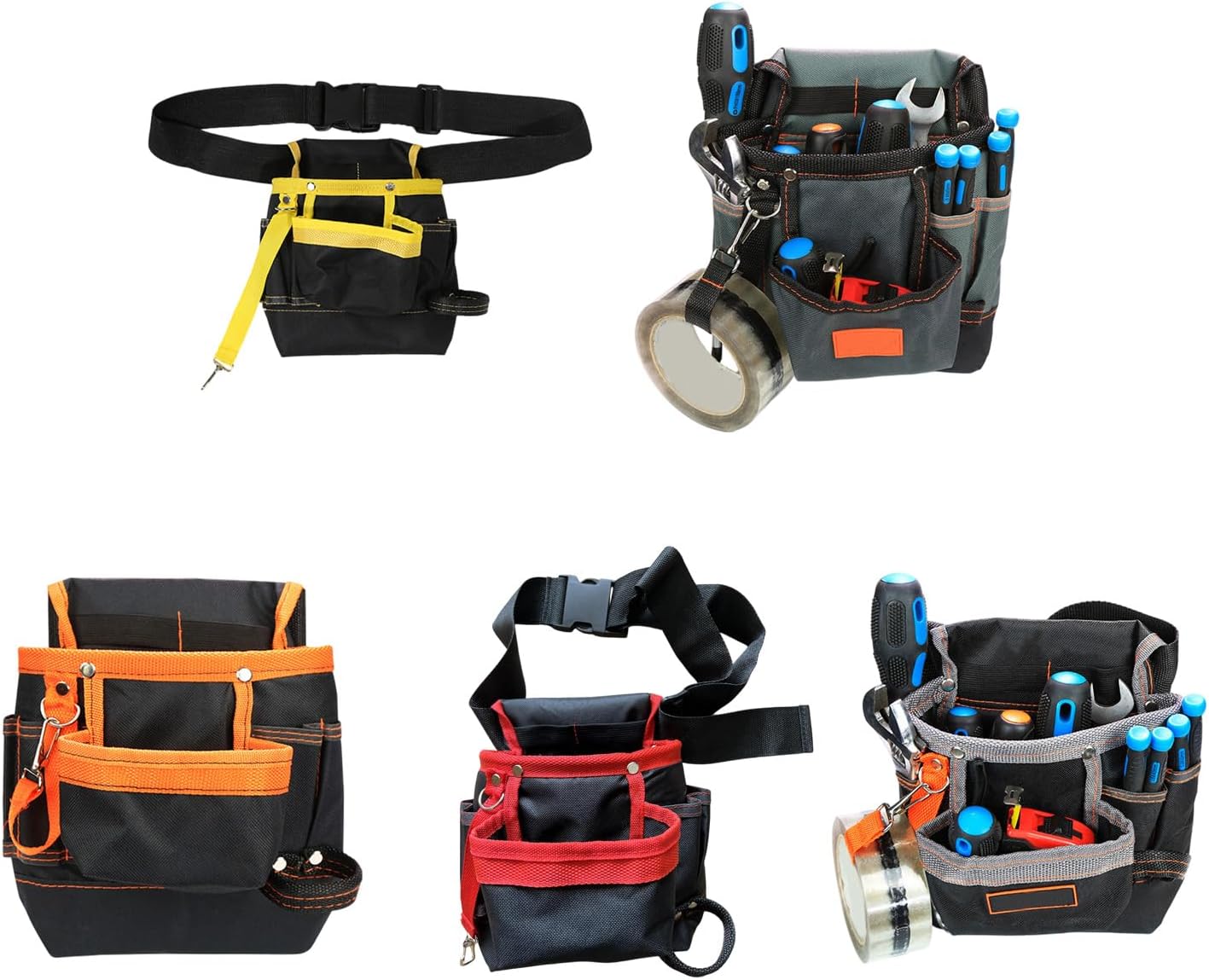  Sac Banane Multifonctionnel, Poches à Outils, Sac En Tissu Oxford, Organisateurs De Maintenance, Sacs Hanches, Porte-ceinture, Ceinture Réglable En Tissu Oxford, Plusieurs Poches Pour Une Efficacité