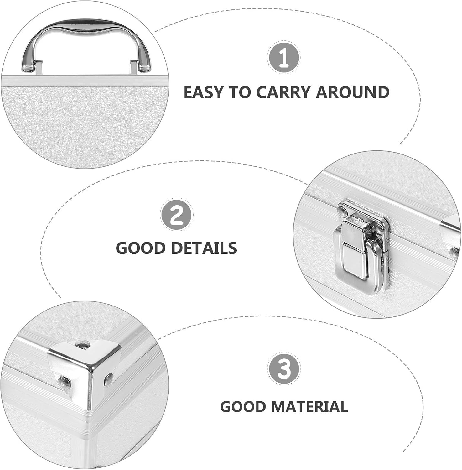 YARNOW Mallette Rigide En Alliage D'aluminium Blanche Grosse Capacité, Légère Et Facile à Transporter, Pour Outils Et Usage Extérieur
