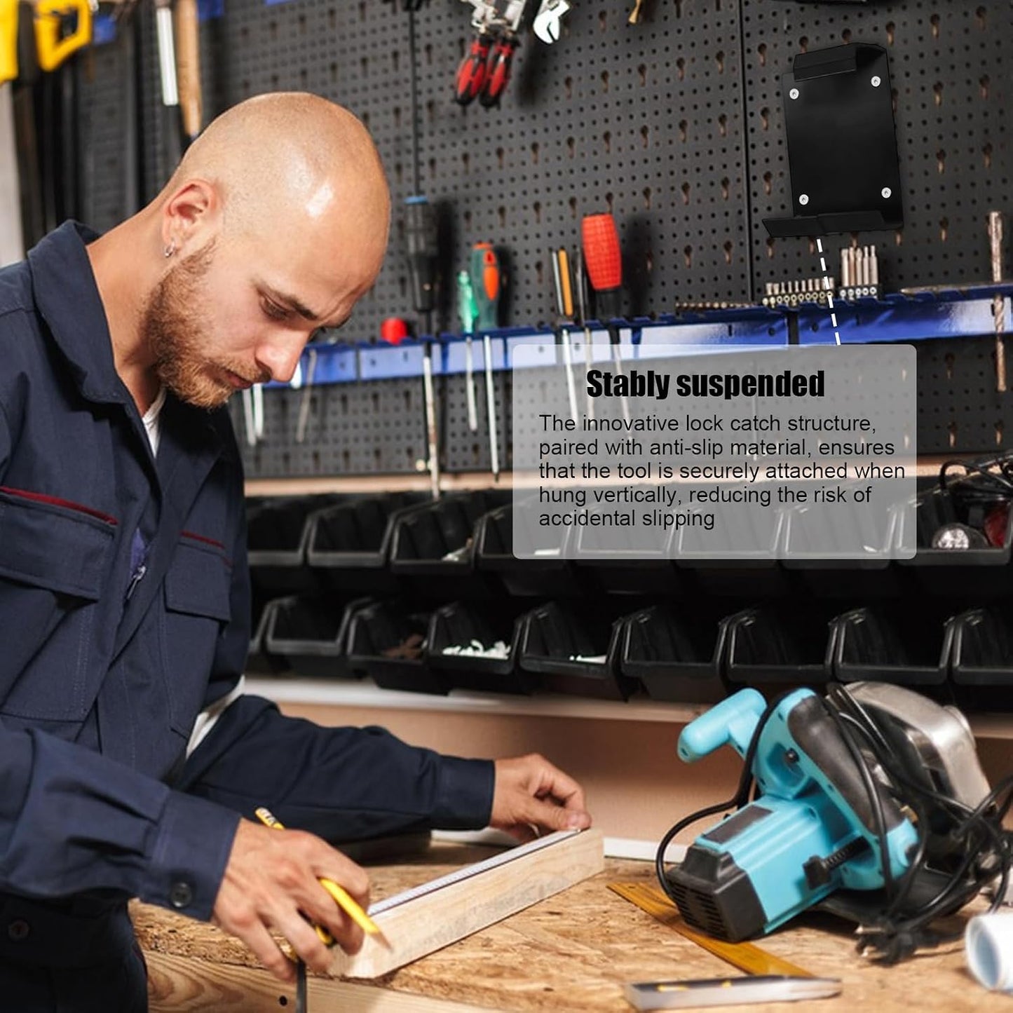 GENERIC Étagère De Rangement Pour Outils électriques – Étagère De Rangement Sans Fil Robuste Pour Garage, Perceuse électrique, Marteau, Tournevis, Maison, Atelier, Réparation Automobile, Cour, Jardin