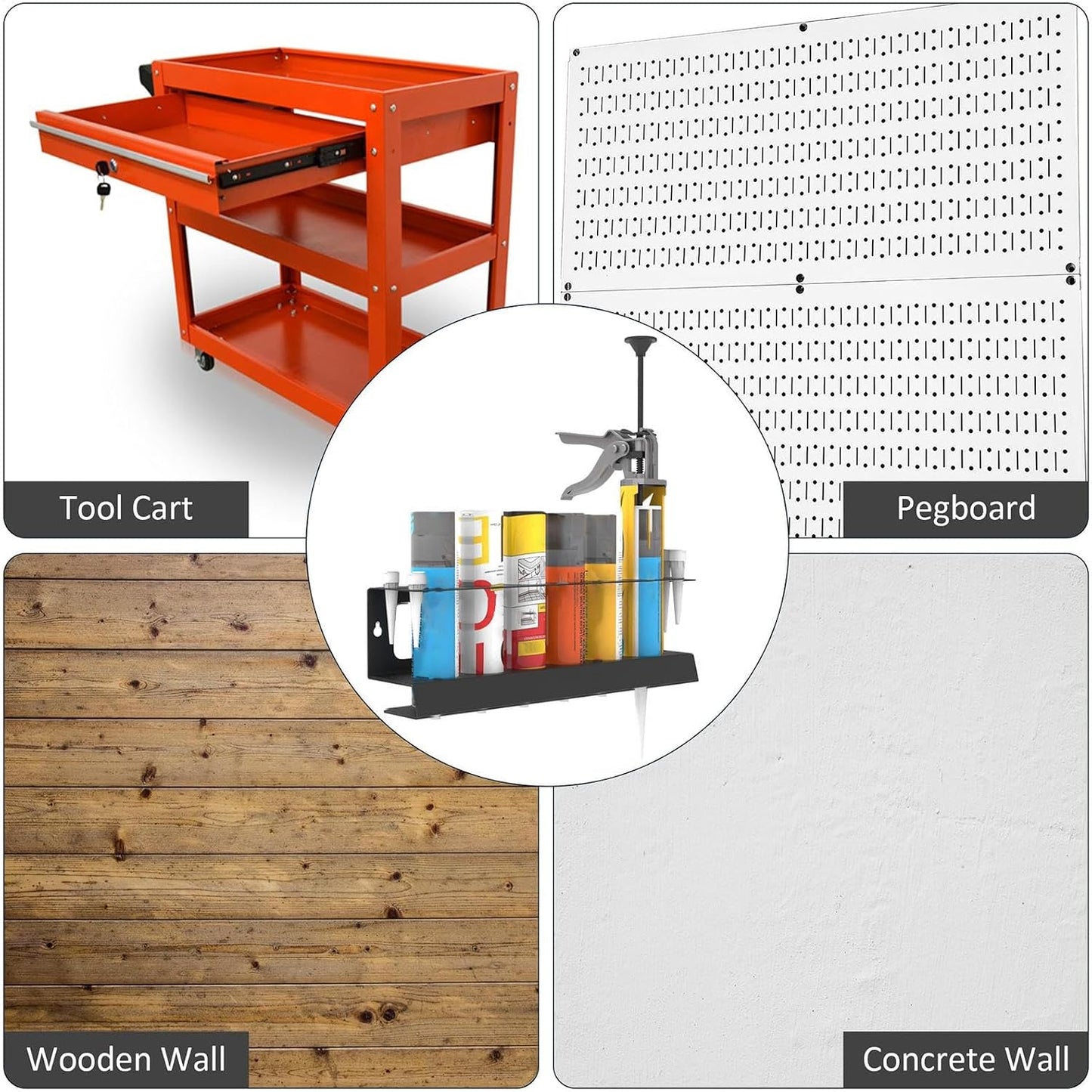  Support Pour Tube De Mastic - Rangement Pour Bouteilles Spray | Support Mural Pour Cartouches Et Aérosols Garage Atelier