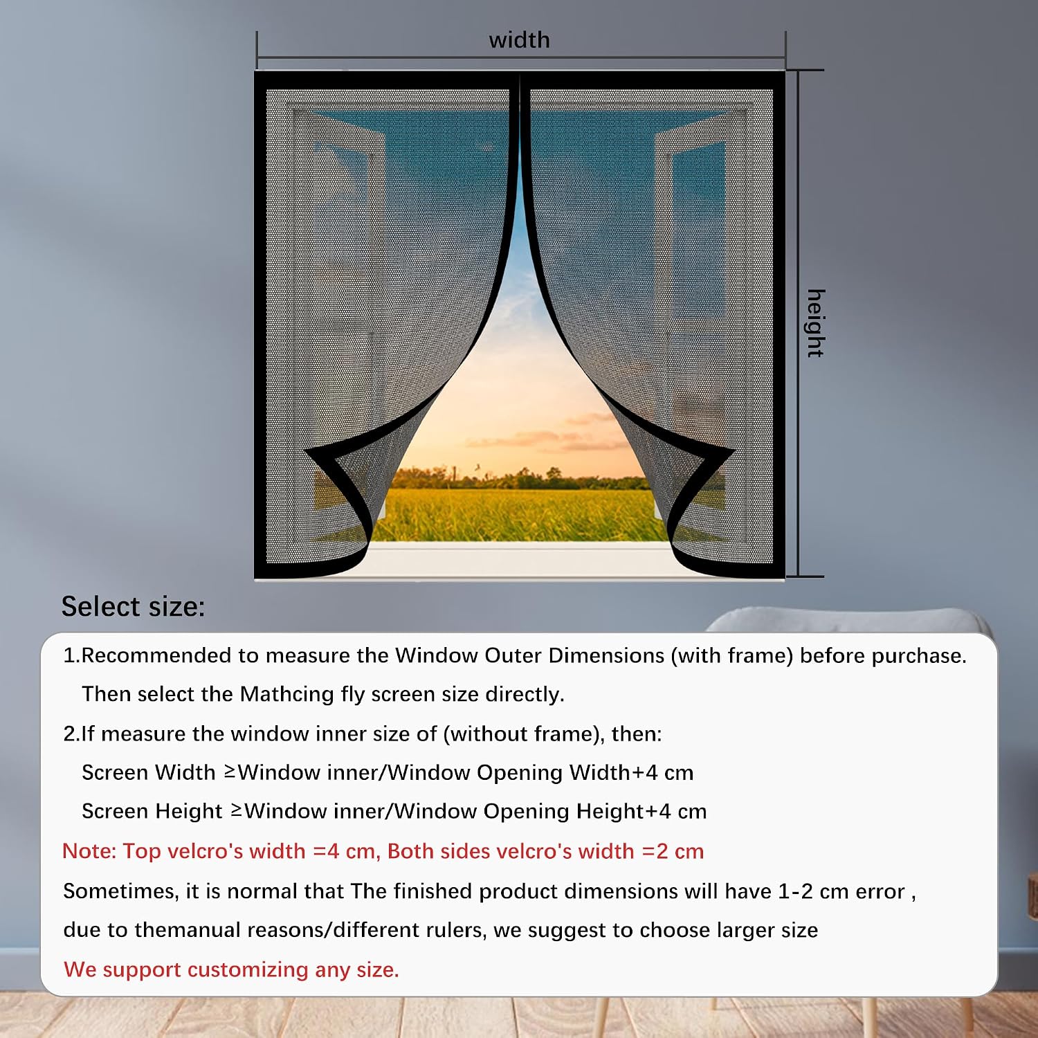  Mosquito Net Door Window 93 X 123 Cm Magnetic Mosquito Net Without Drilling Easy To Install For Home Windows, White