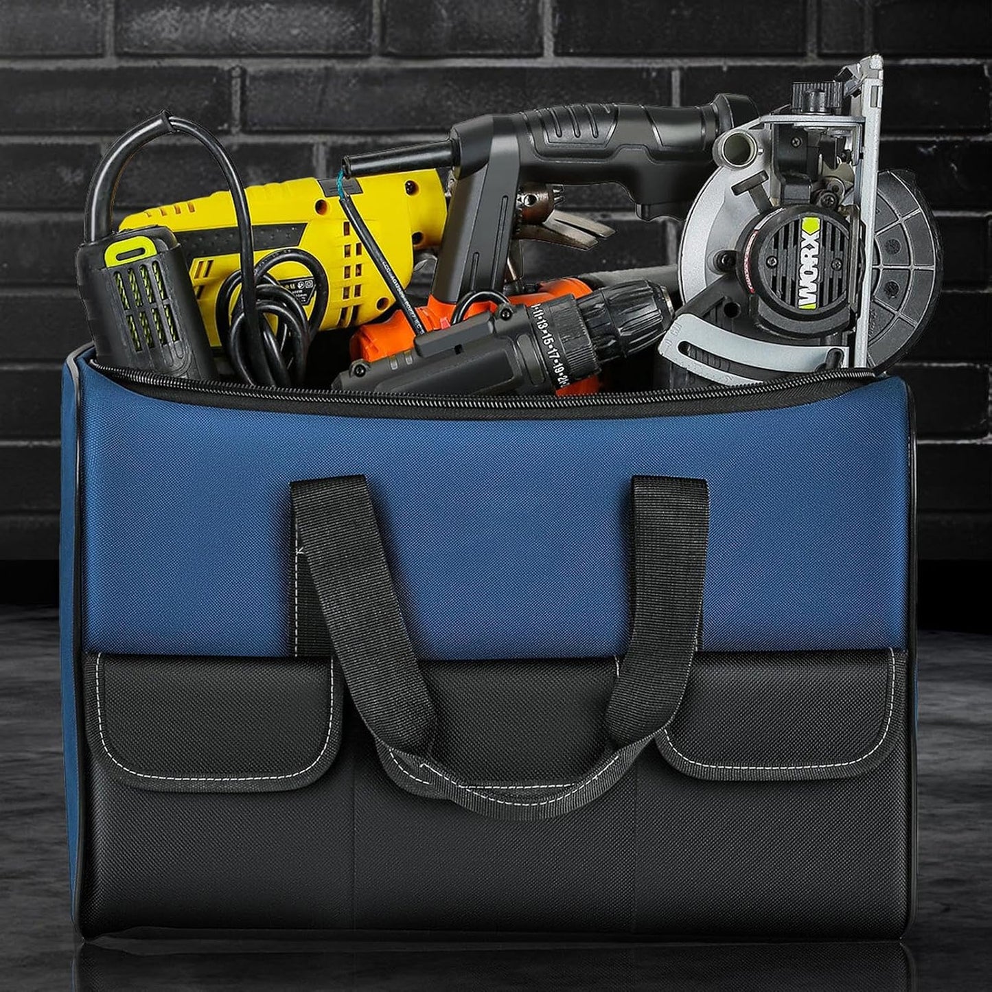  Sac à Outils De Construction Robuste | Grand Porte-outils D'électricien | Organisateur D'outils étanche | Fourre-tout à Outils, Sac Organisateur D'outils En Tissu Oxford, Organisateur De Rangement De