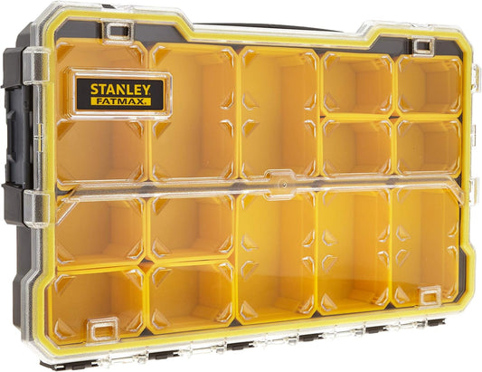  Stanley Fmst1-75779 Boîte À Outils Étanche Profi 2/3 Gamme FatMax - Couvercle Transparent - Attaches Plastiques - Étanche - Ip53 - Pas De Poignée Noir Jaune