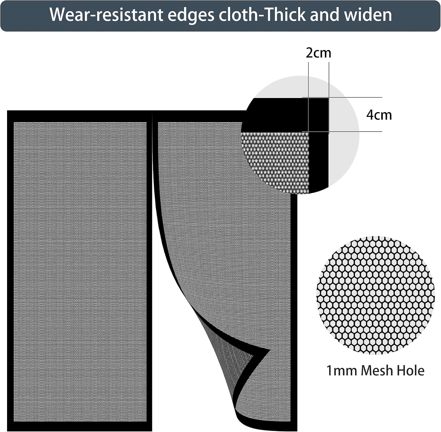  Mosquito Nets For Window 78 X 105 Cm With Magnets Mosquito Net On Curtain Breathable Ultra Thin Mesh For Window Patio Doors, Black