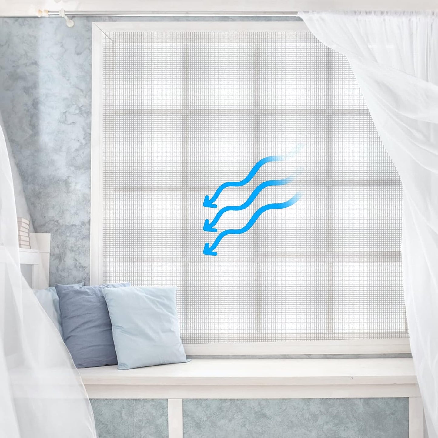  Fillis Window Fly Screen 150 X 300 Cm Fibreglass Insect Screen By The Metre DIY With Cleaning Brush, Mosquito Net For Windows, Balcony Door And Living Room, Grey